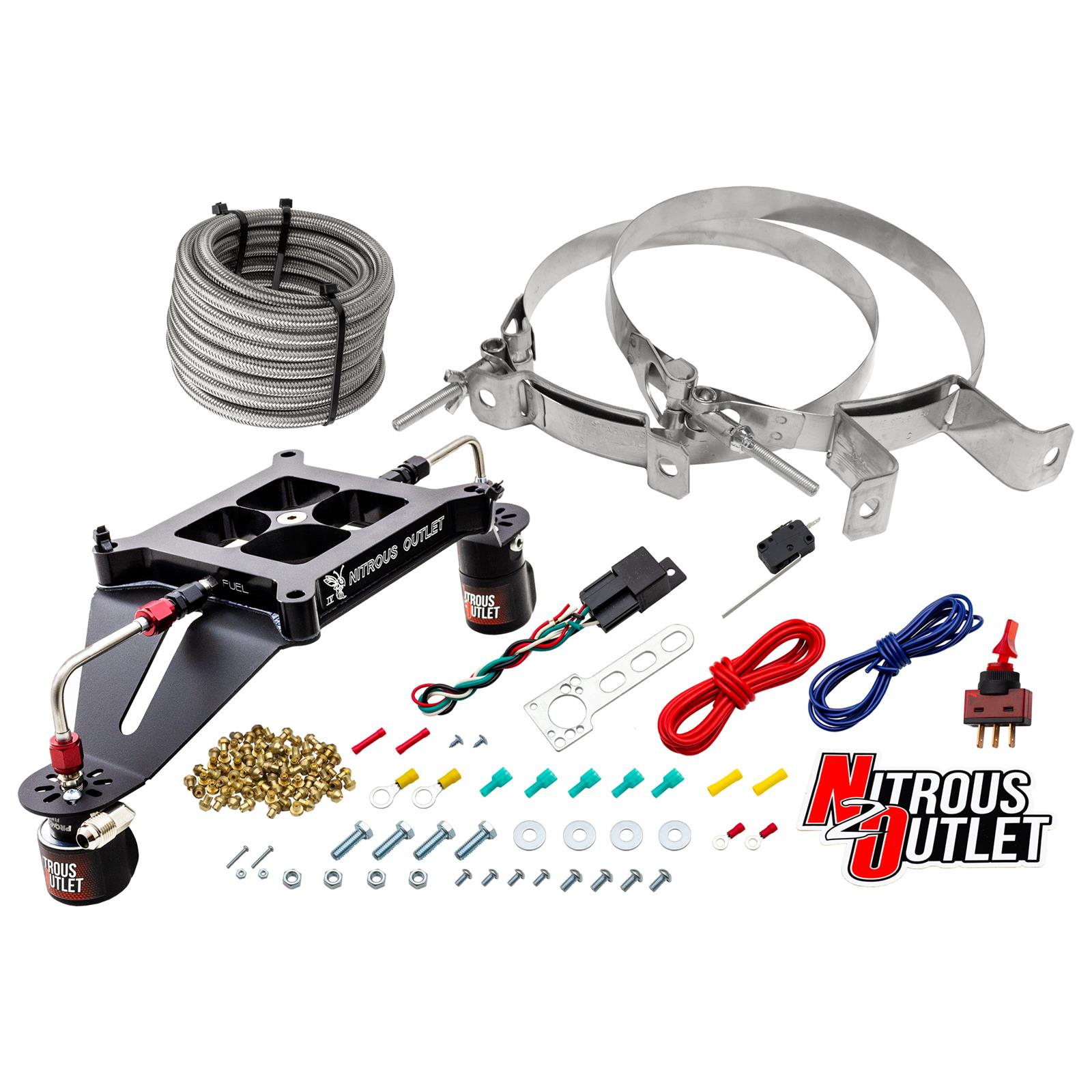 Nitrous Outlet Oxide Systems 00-10610-GEN4-00 Systems, 4150 Stinger 4 System - Hard-line/.122 Nitr - (Gas/E85)(5-55 psi)(50-500 HP)(No Bottle)