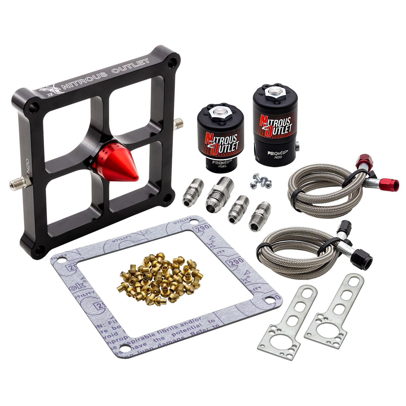 Nitrous Outlet Oxide Systems 00-10650-GEN4-SF Systems, 4500 Stinger 4 Solenoid Forward Conversion Brackets - (Gas/E85)(5-55 psi)(50-500 HP)