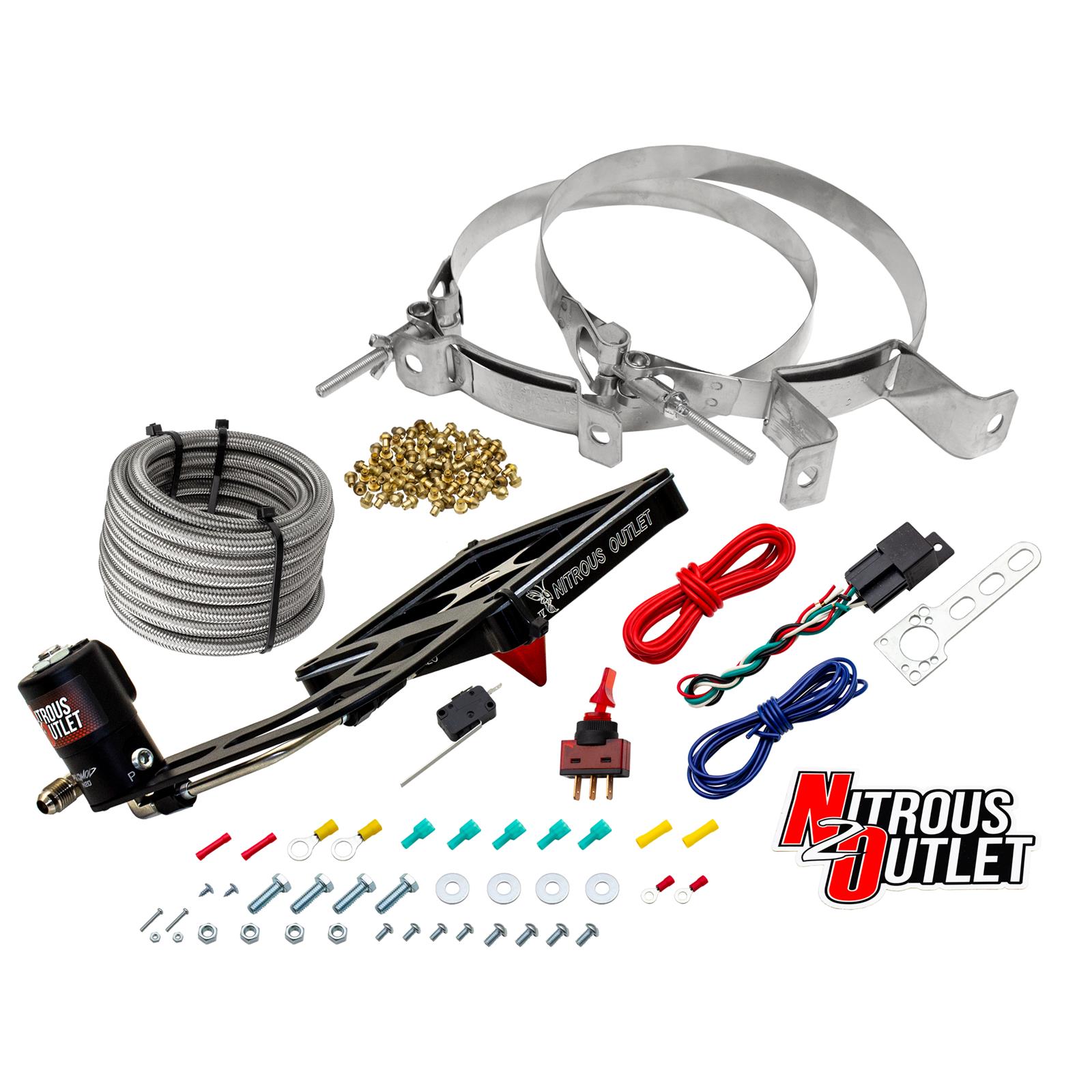 Nitrous Outlet Oxide Systems 00-10680-GEN4-00 Systems, 4500 Stinger 4 Dry System - Hard-line/.122 Solenoid/Boomerang Solenoid Bracket - (50-500 HP)(No Bottle)