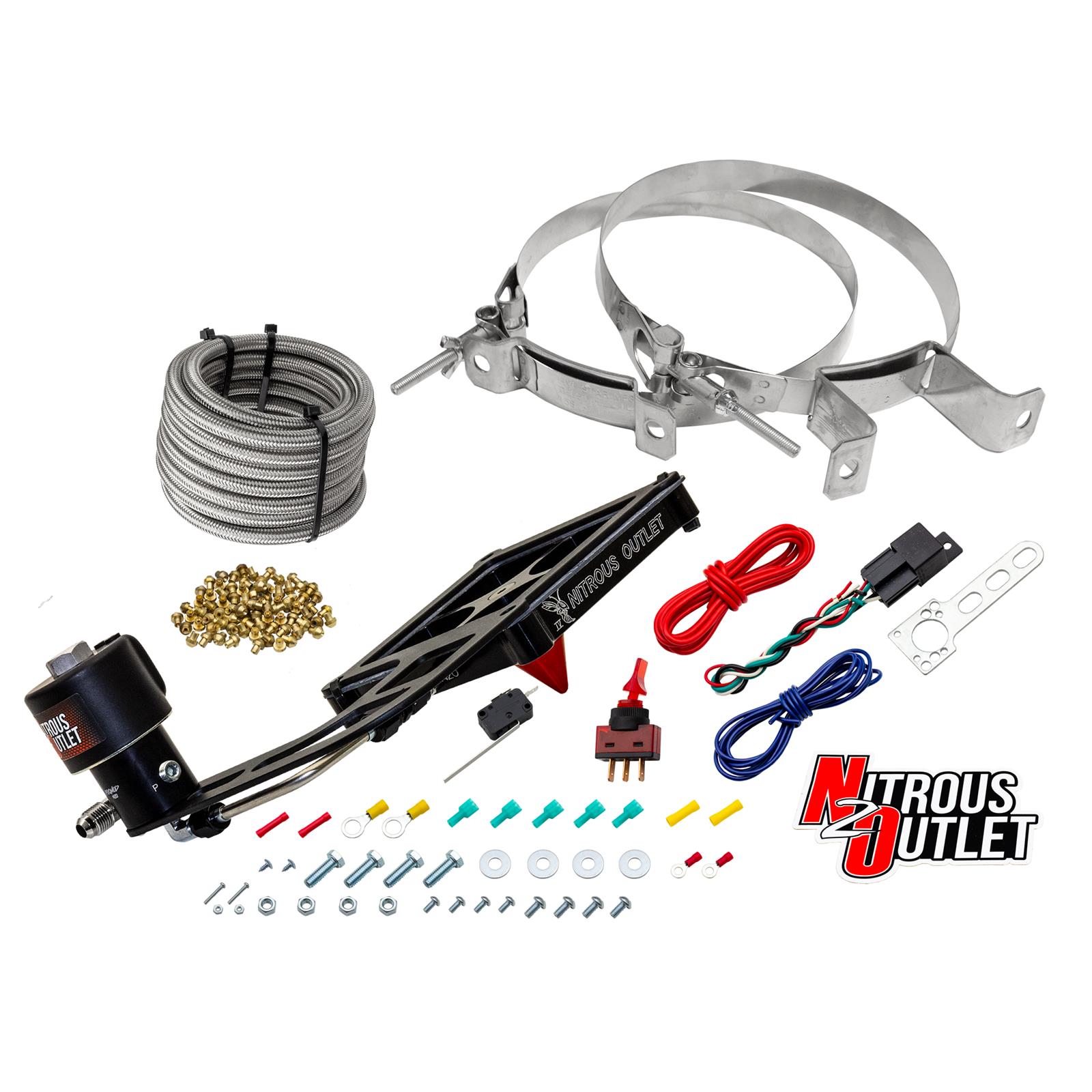 Nitrous Outlet Oxide Systems 00-10681-GEN4-00 Systems, 4500 Stinger 4 Dry Race System - Hard-line/.178 Trashcan Solenoid/Boomerang Solenoid Bracket - (50-600 HP)(No Bottle)