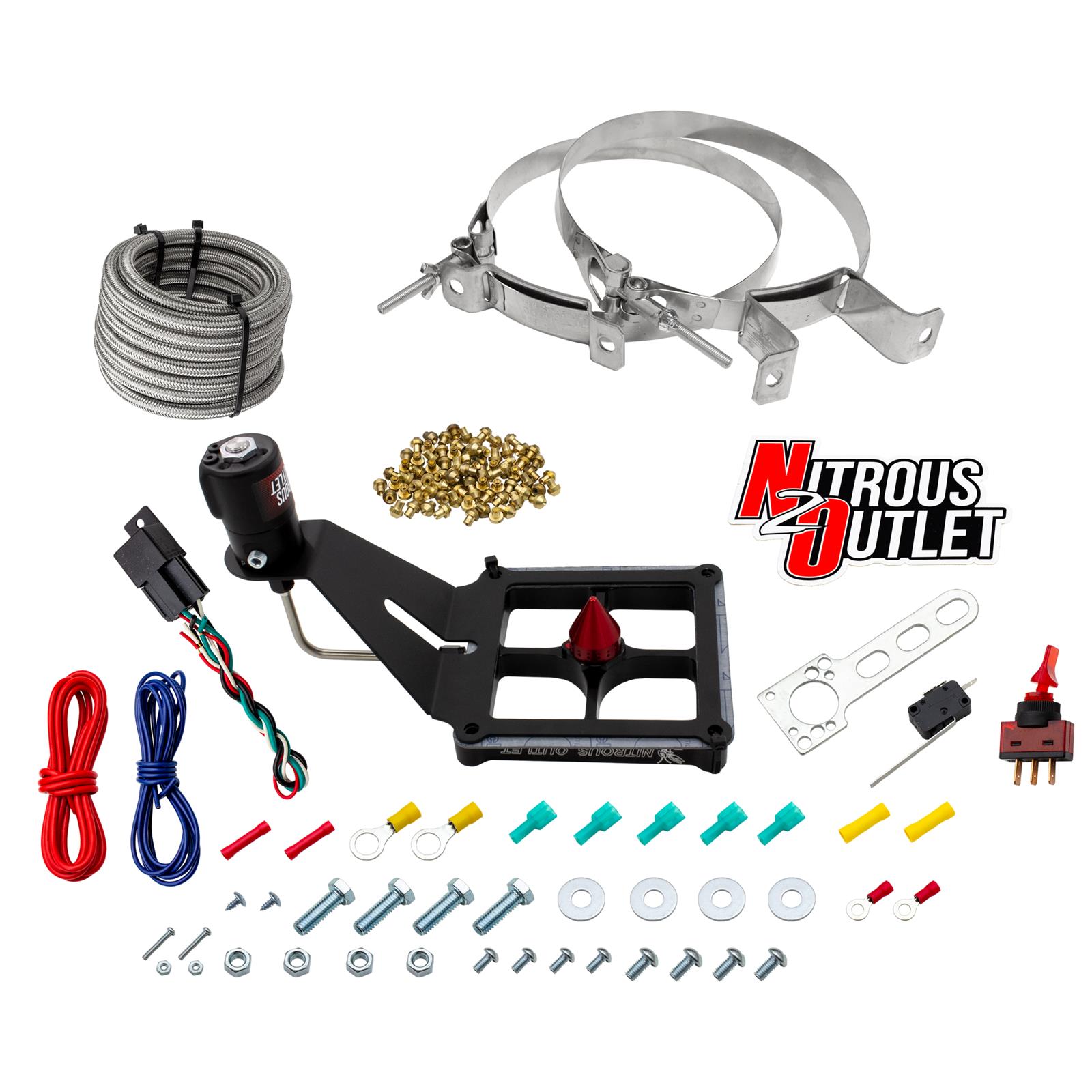 Nitrous Outlet Oxide Systems 00-10682-GEN4-00 Systems, 4500 Stinger 4 Dry System - Hard-line/.122 Solenoid/Deep Break Solenoid Bracket/Solenoids Mount Upside Down - (50-500 H