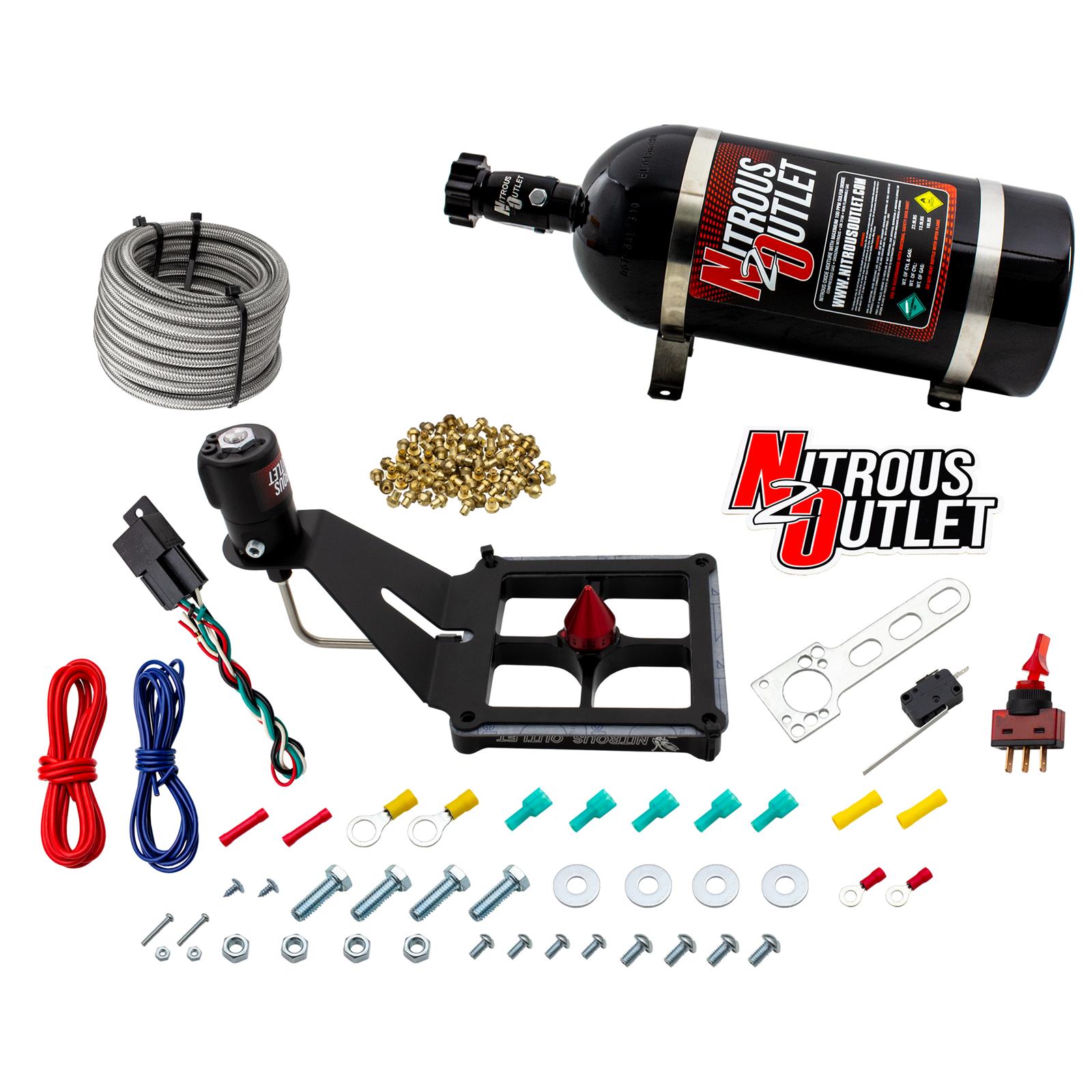 Nitrous Outlet Oxide Systems 00-10682-GEN4-10 Systems, 4500 Stinger 4 Dry System - Hard-line/.122 Solenoid/Deep Break Solenoid Bracket/Solenoids Mount Upside Down - (50-500 H