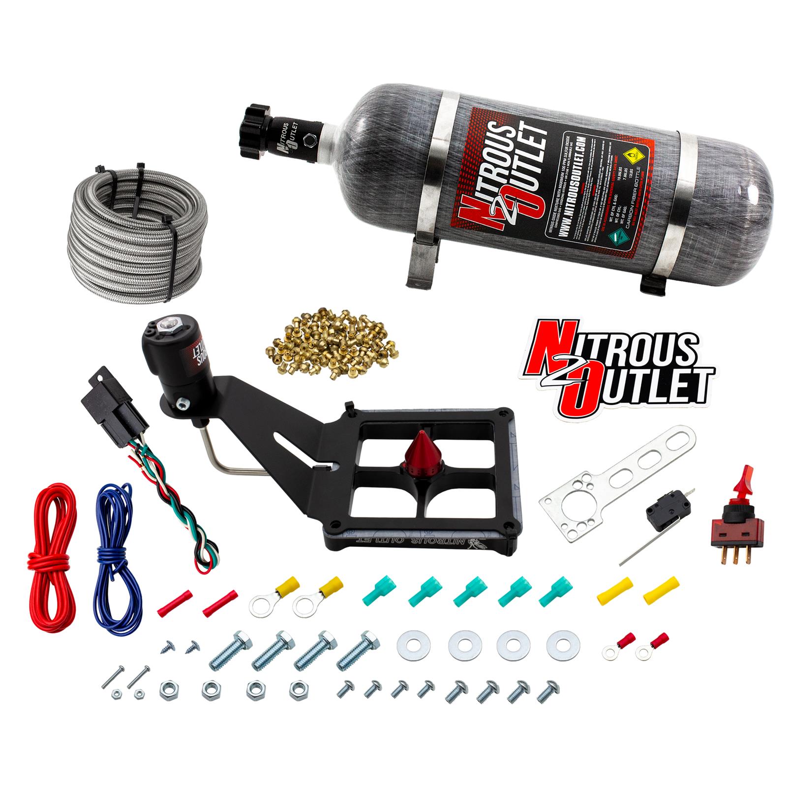 Nitrous Outlet Oxide Systems 00-10682-GEN4-12 Systems, 4500 Stinger 4 Dry System - Hard-line/.122 Solenoid/Deep Break Solenoid Bracket/Solenoids Mount Upside Down - (50-500 H