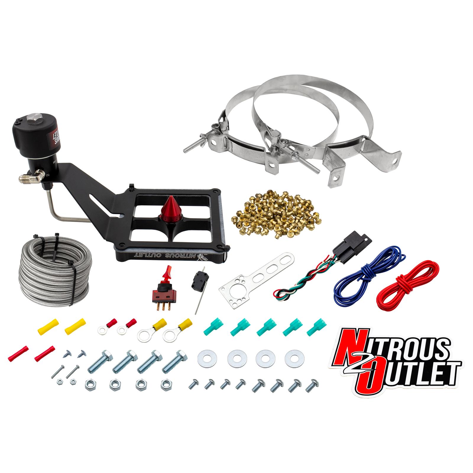 Nitrous Outlet Oxide Systems 00-10683-GEN4-00 Systems, 4500 Stinger 4 Dry Race System - Hard-line/s Mount Upside Down - (50-600 HP)(No Bottle)