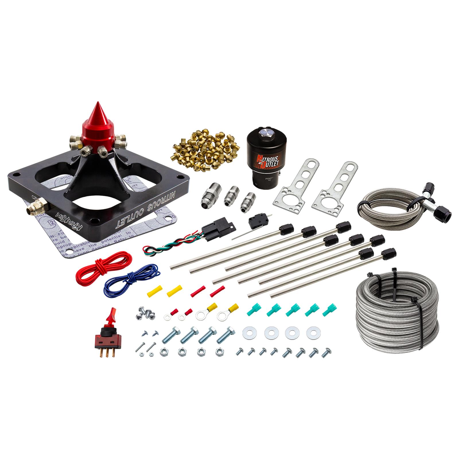 Nitrous Outlet Oxide Systems 00-45900CS-DRY1-SF Systems, 4500 Dry Kraken Competition Plate Solenoid /Universal Solenoid Bracket (200-950 HP)