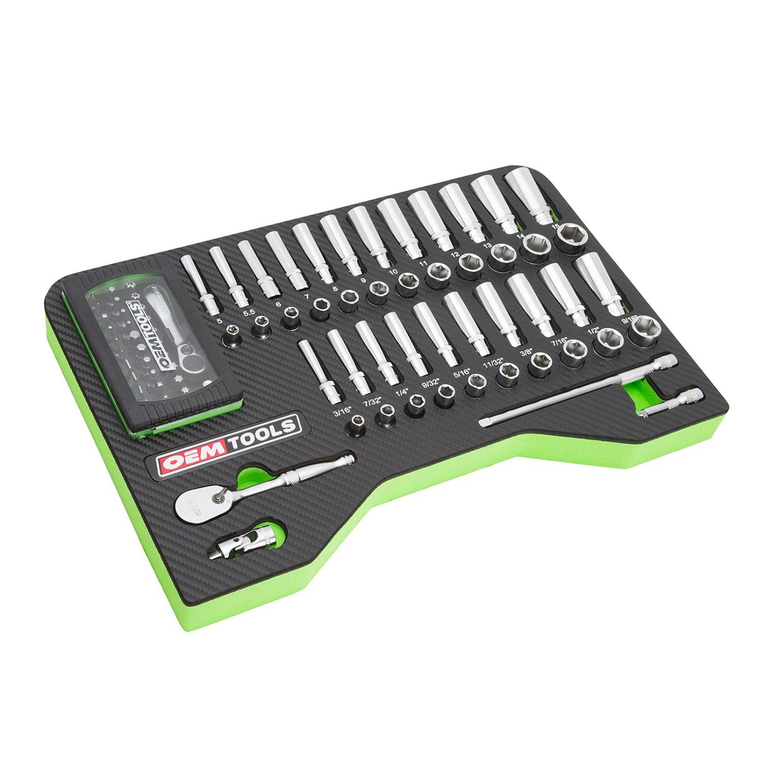 OEMTools 23982 OEM Automotive Tools 80-Piece 1/4 in. Ratchet and