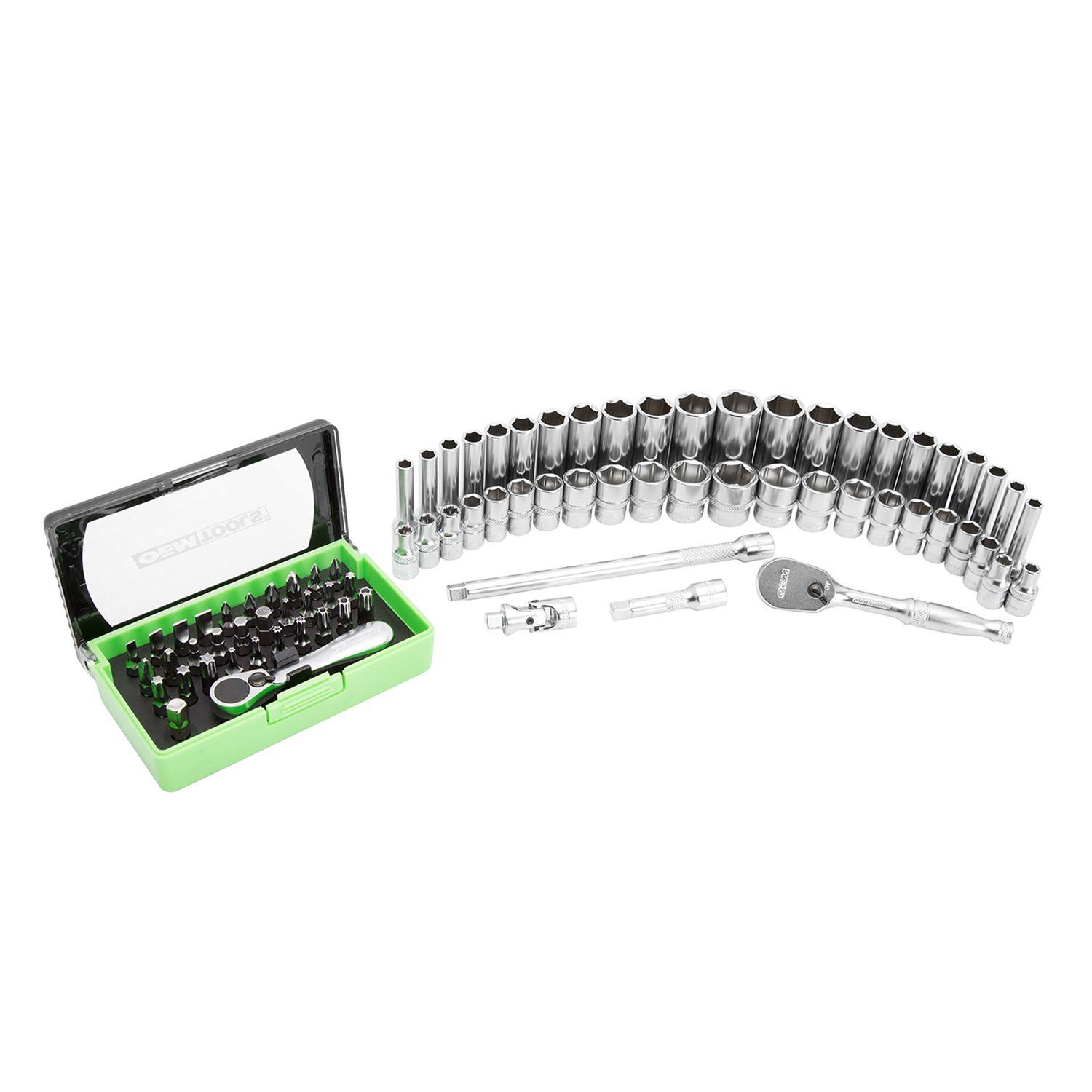 OEMTools 23982 OEM Automotive Tools 80-Piece 1/4 in. Ratchet and