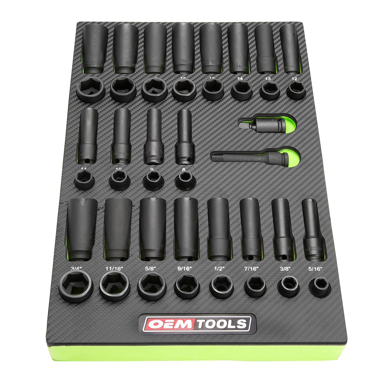 OEMTools 23983 OEM Automotive Tools 42Piece 3/8 in. Drive Master Impact Sets Summit Racing