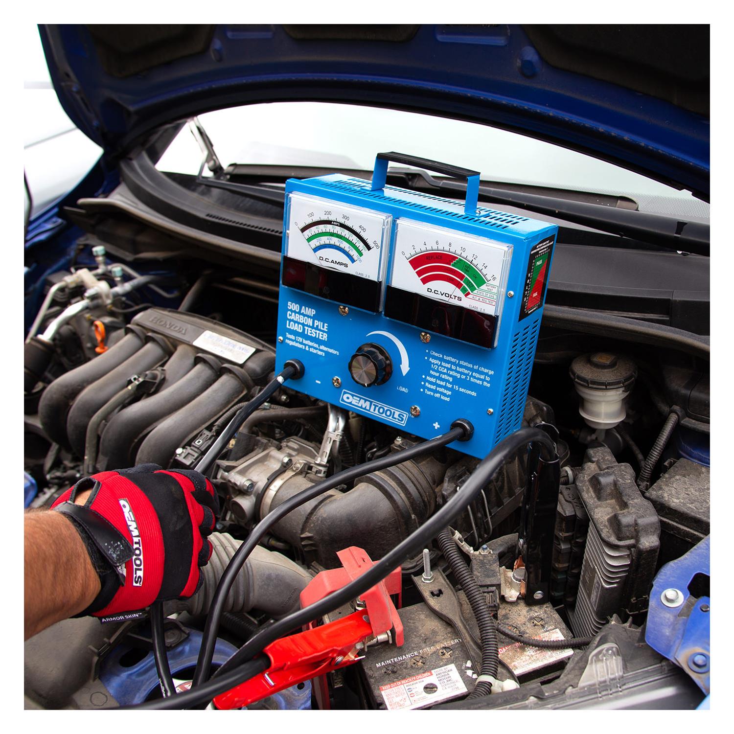 Tester Per Batterie Auto GOTOTOP 6V/12V 100A - Analogico Con Voltmetro, Cassa Acciaio Inox, Portatile