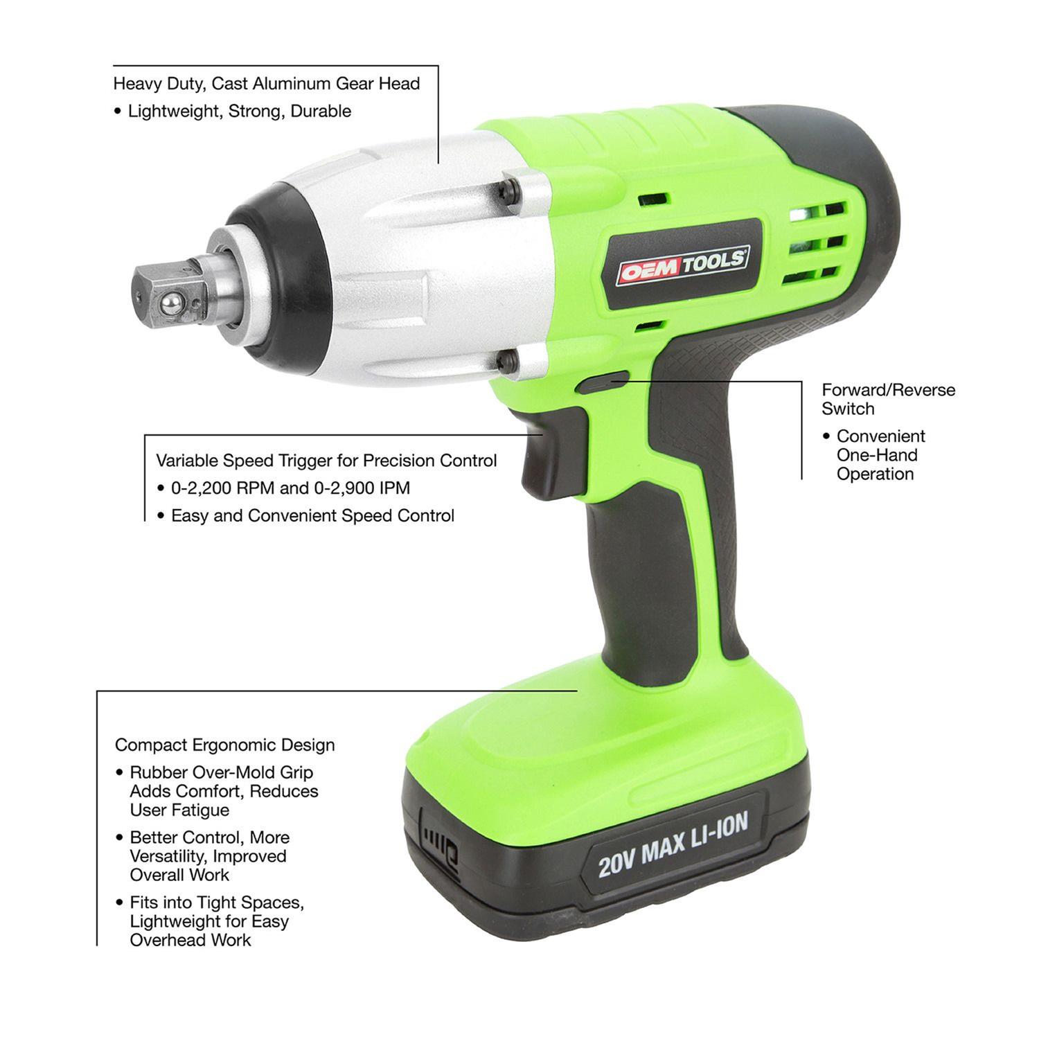 OEMTools 24662 OEM Automotive Tools 1/2 in. Drive Cordless Impact