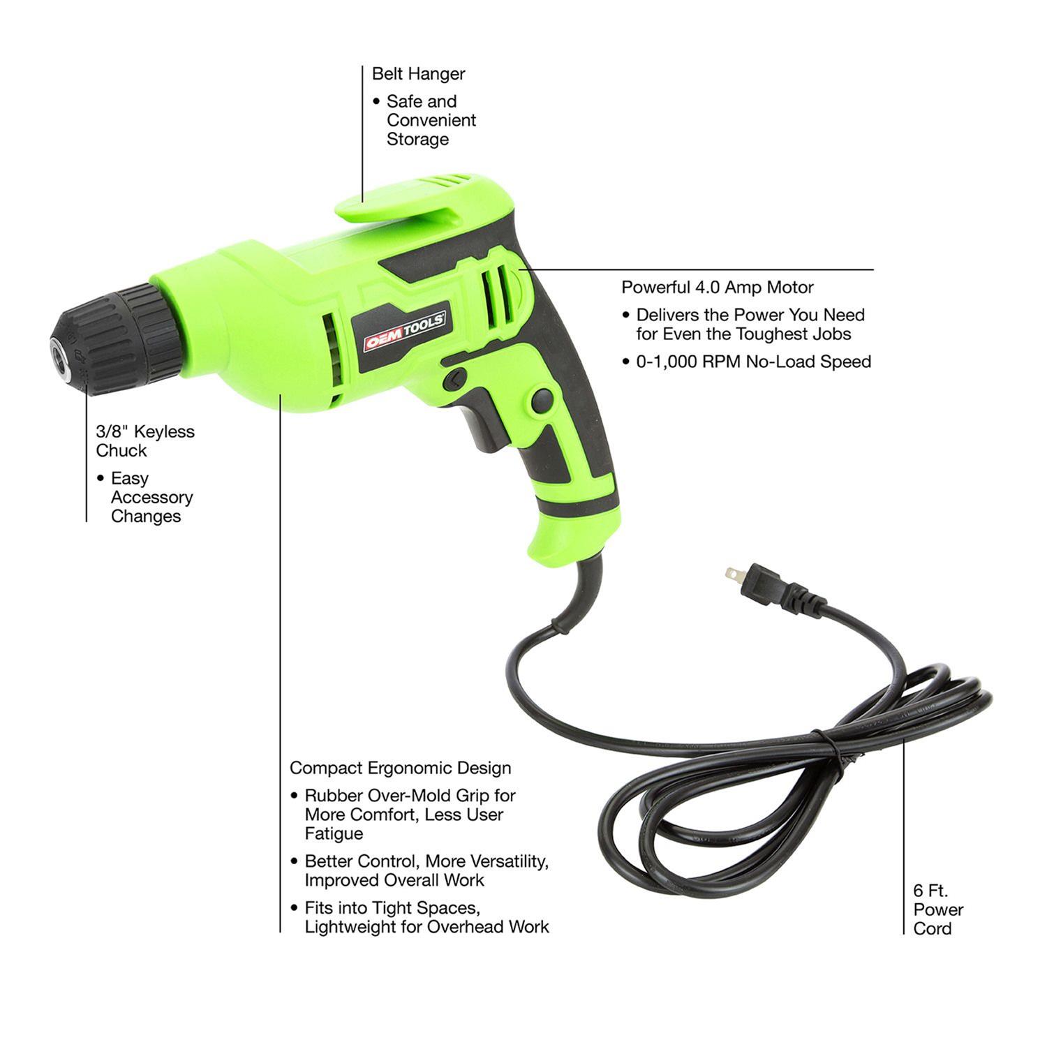OEMTools 24669 OEM Automotive Tools 3/8 in. Drive Corded Drills