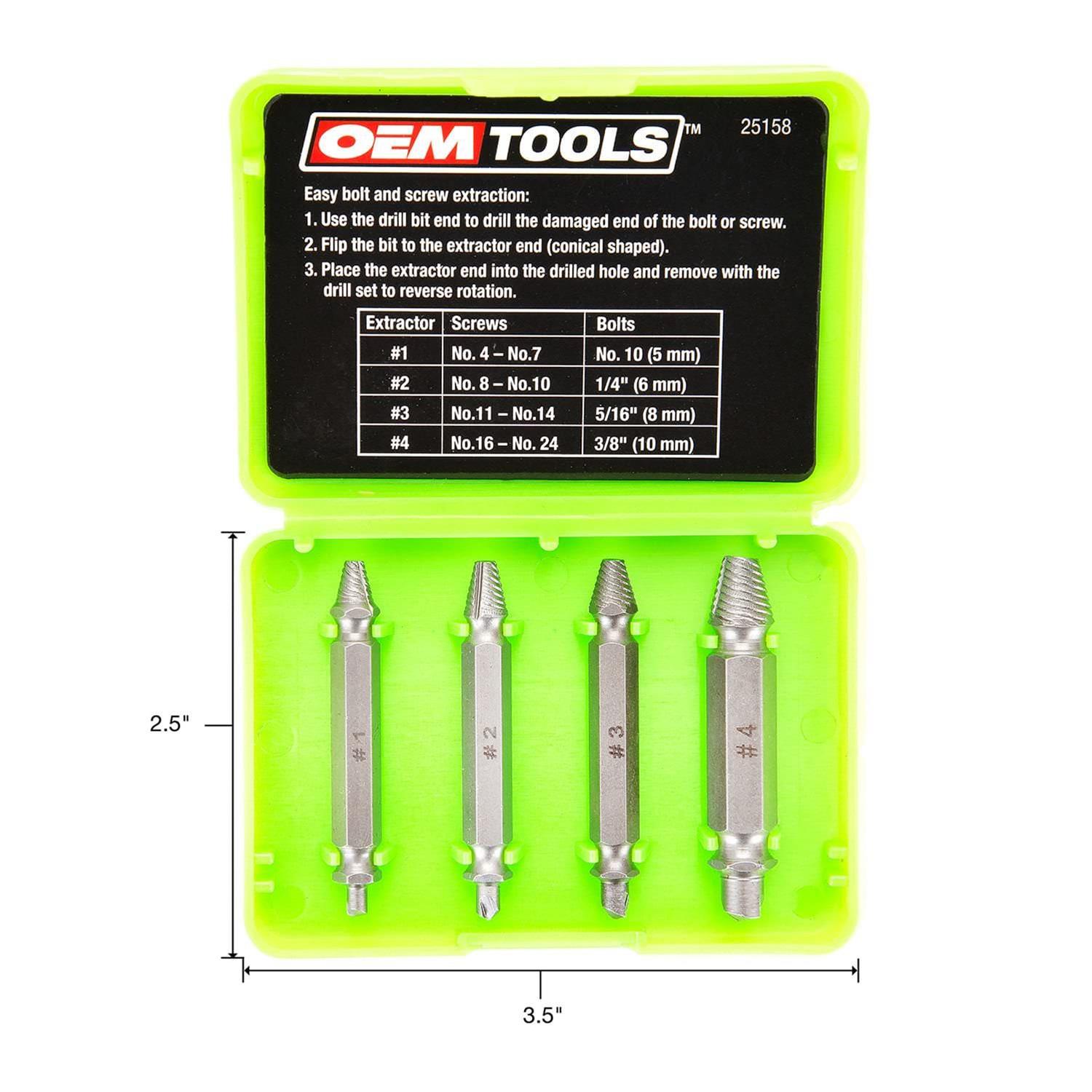 OEMTools 25158 OEM Automotive Tools 4Piece Screw Extractor Sets Summit Racing
