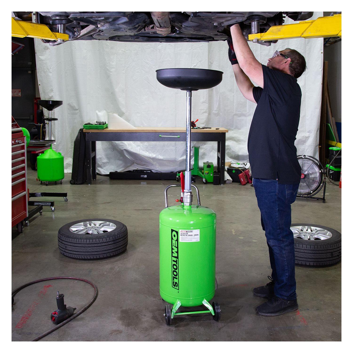 OEMTools 87042 OEM Automotive Tools 18Gallon Metal Oil Drains Summit