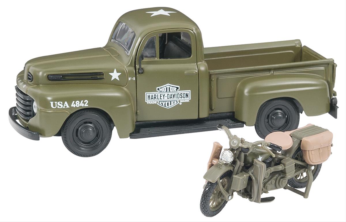 Summit Gifts 32185/GREEN 1:24 Scale 1948 Ford F-1 and 1942 Harley-Davidson® WLA  Flathead Diecast Model Combo | Summit Racing