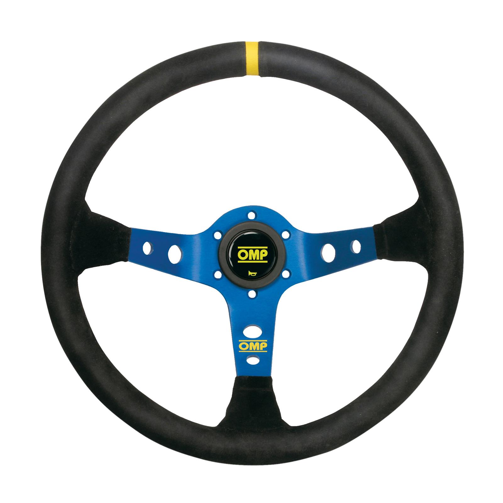 OMP Corsica Dished Steering Wheel Suede 3 Blue Anod