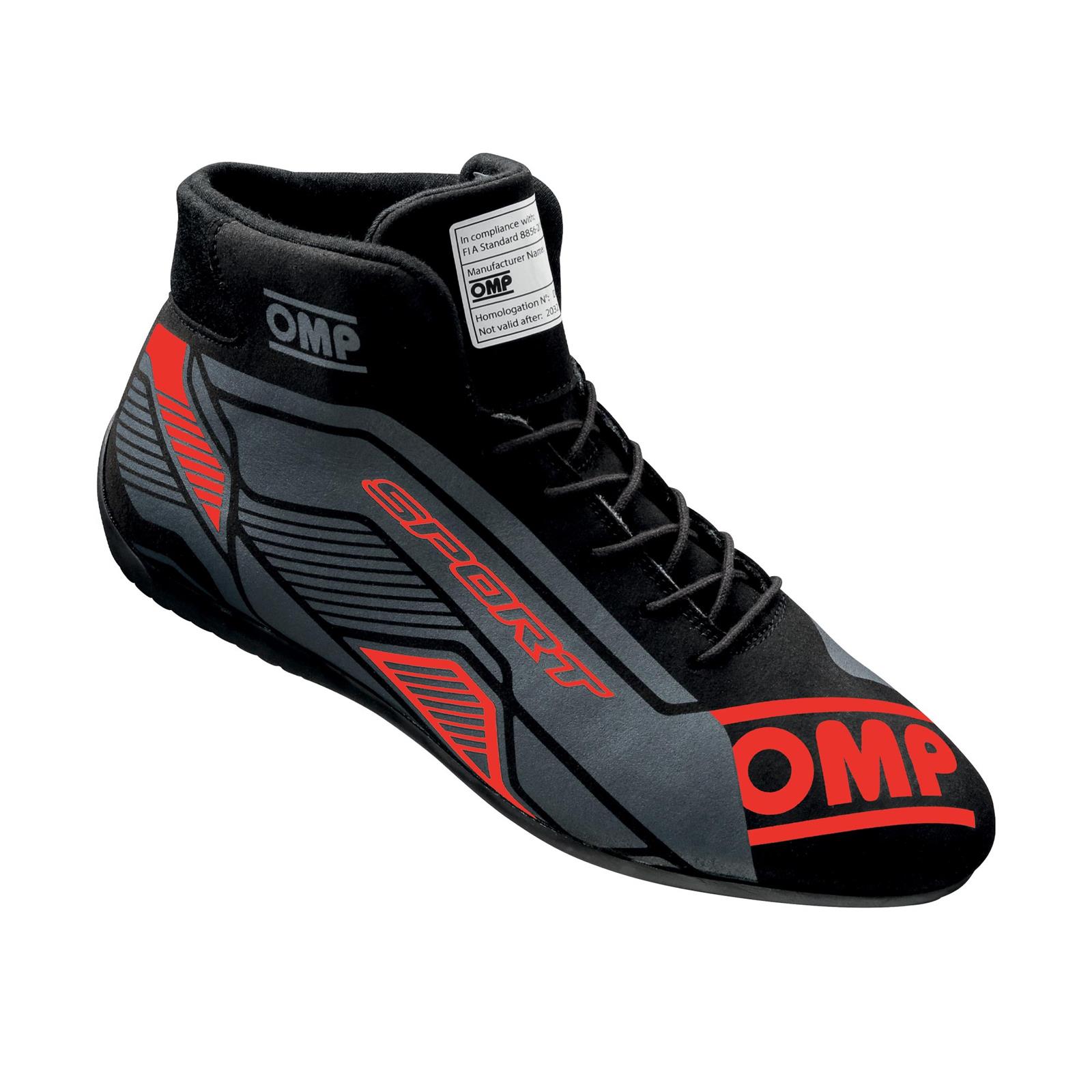 OMP Sport Shoes Fia 8856-2018 Black/Red Sz 44