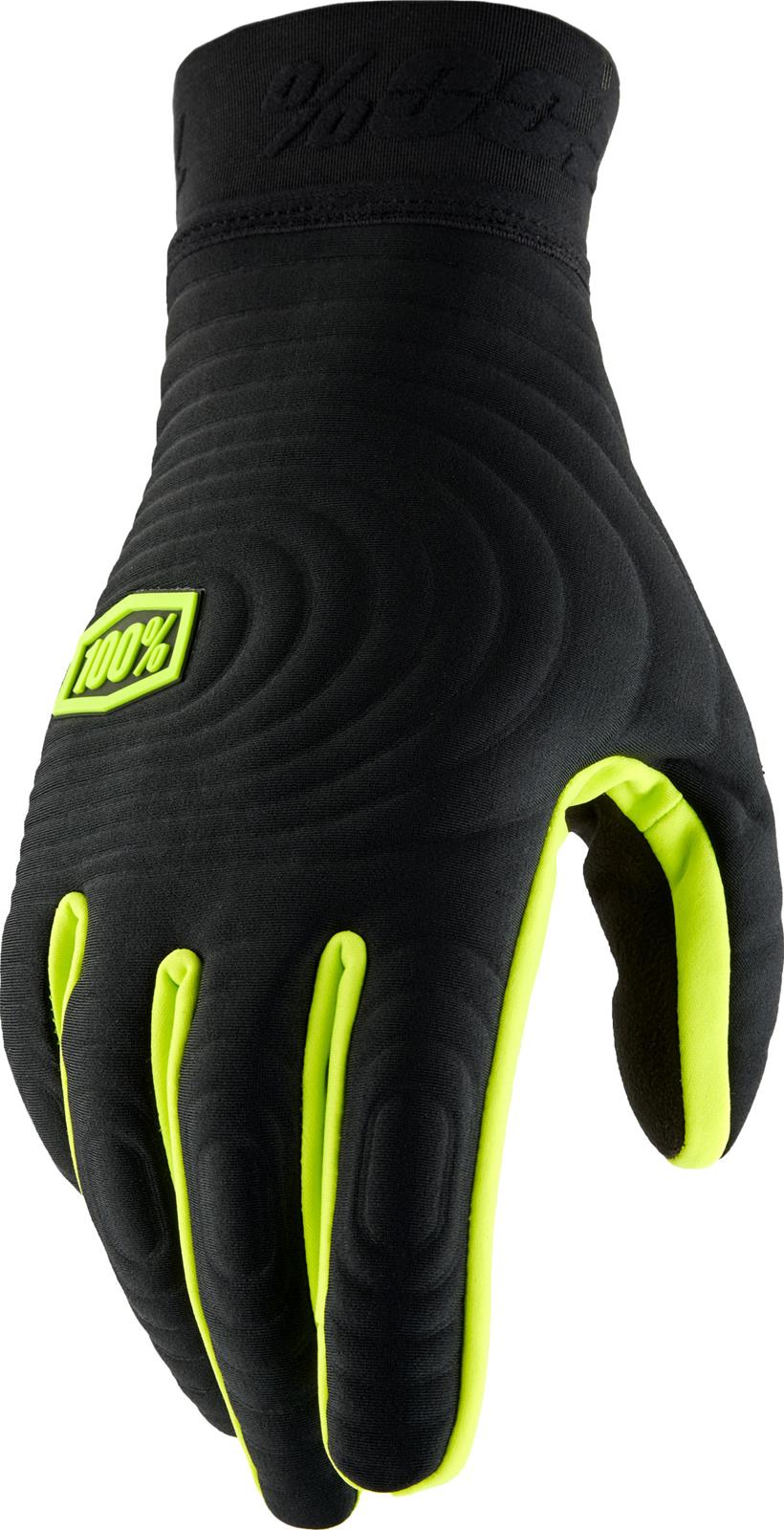 100 Percent Brisker Xtreme Gloves 10030-00003 Riding Gloves, Xtreme, Black/Hi-Vis Yellow, Large, Pair