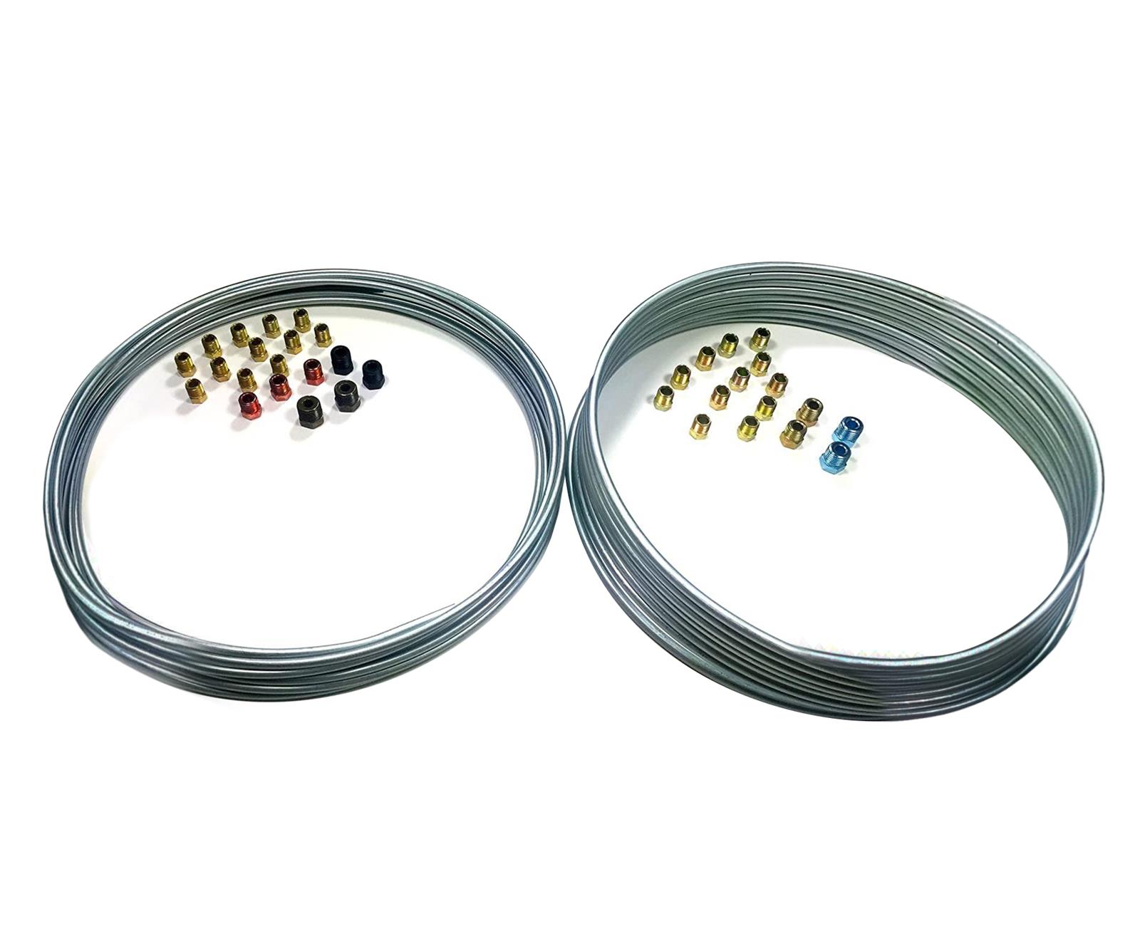 3/16 PVF Coated Steel Brake Line Kit w/Stainless -3AN Fittings