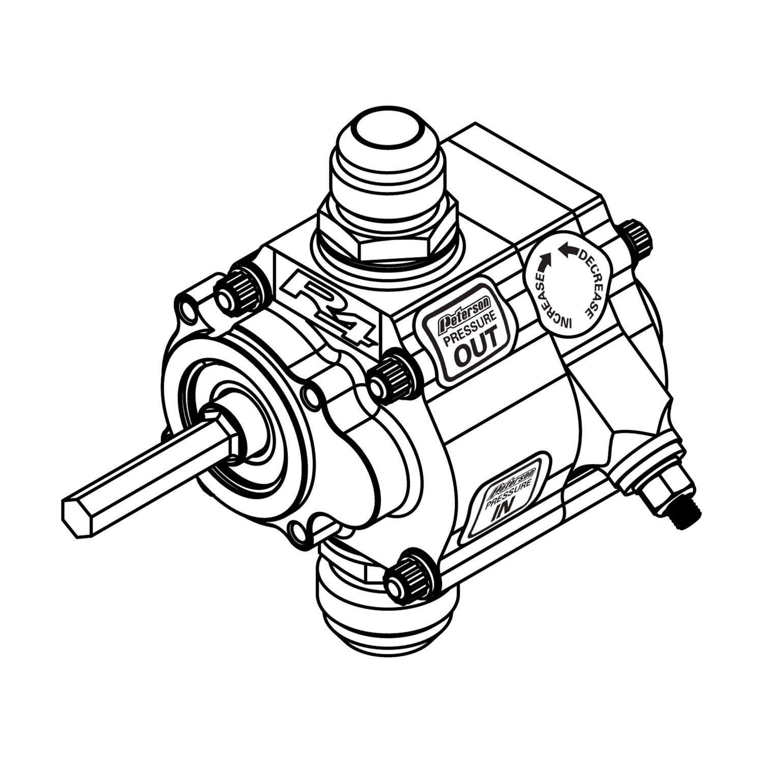 Peterson Fluid Systems Oil Pumps 04-1096-HEX 1 Stage Pump 1.4 Psi W/ Hex