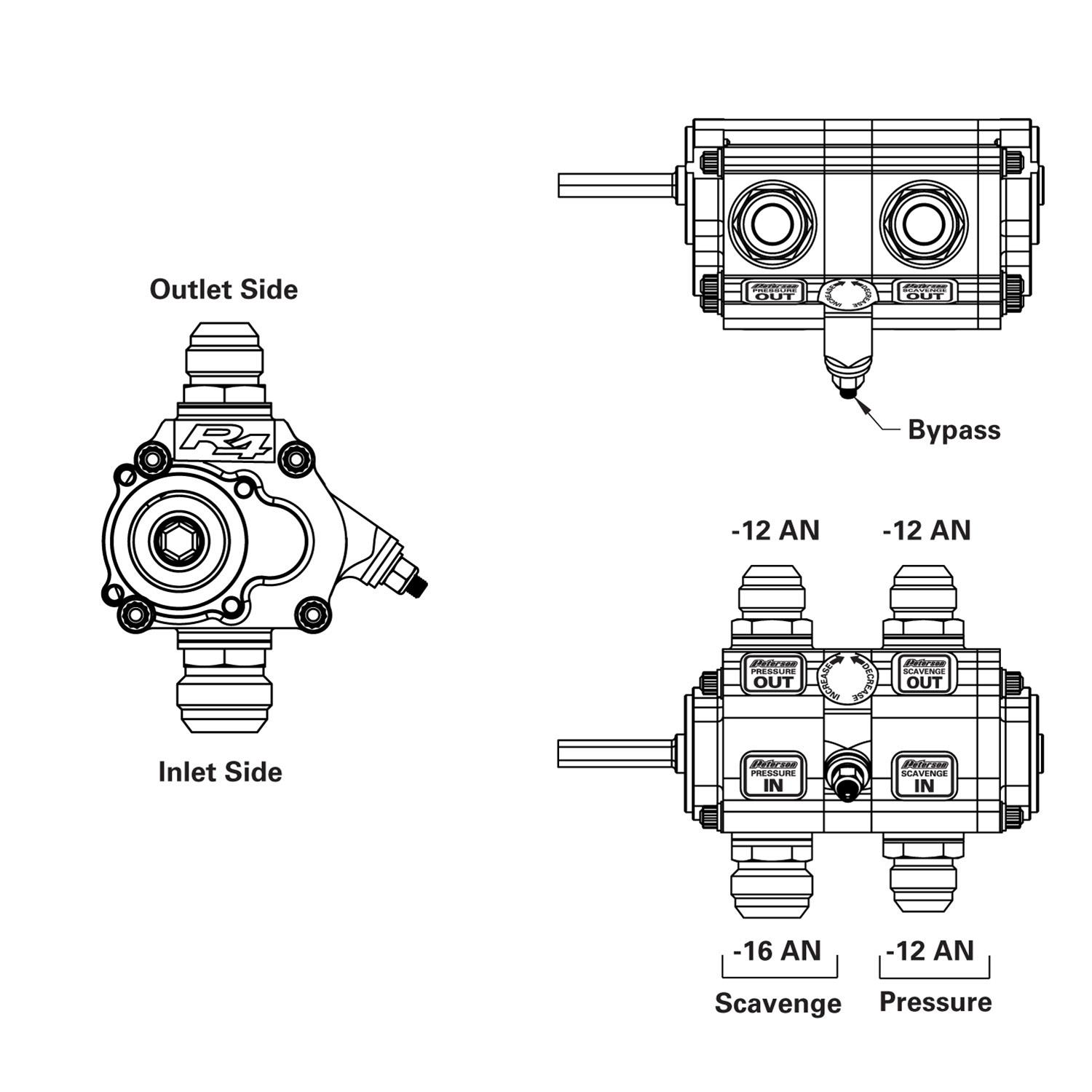 Peterson Fluid Systems Oil Pumps 04-2096-HEX 2 Stage front pressure oil pump 1.4 psi, 1.4 scavenge thumbnail 2