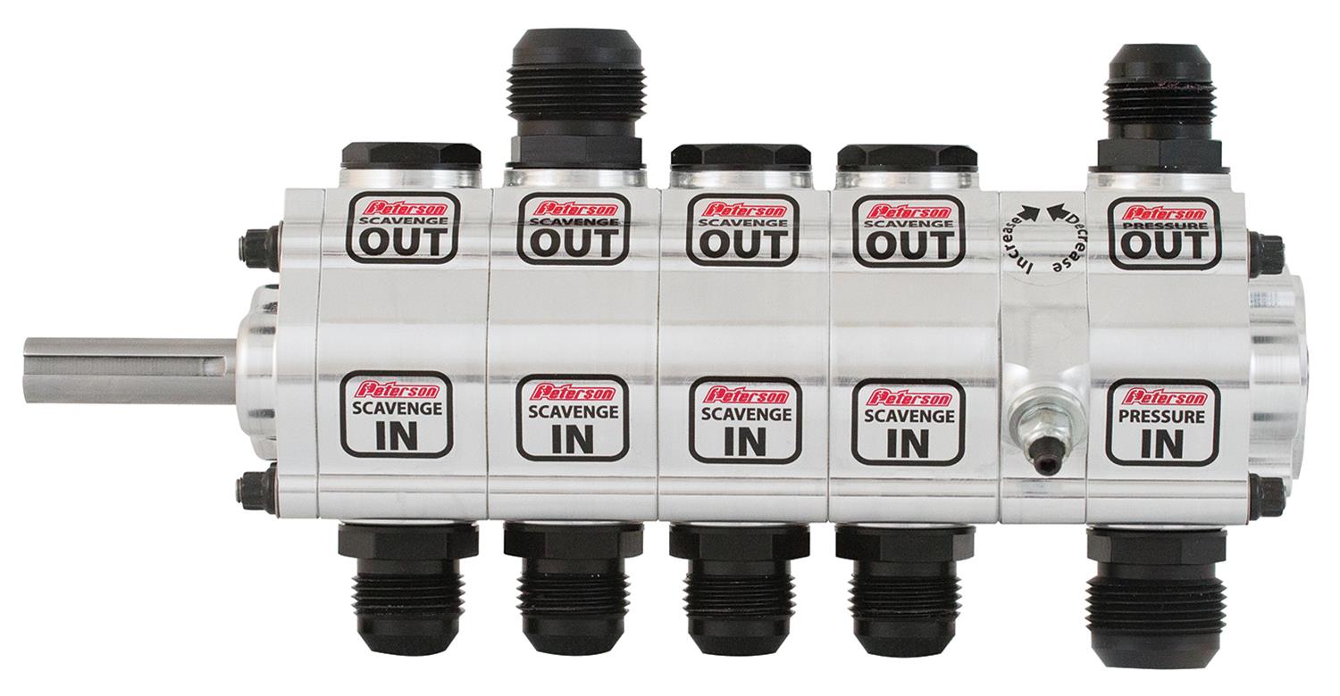 Peterson Fluid Systems R4 5-Stage Oil Pump - Left Side Mount - Dr Rear Drive w/ Hex thumbnail 3