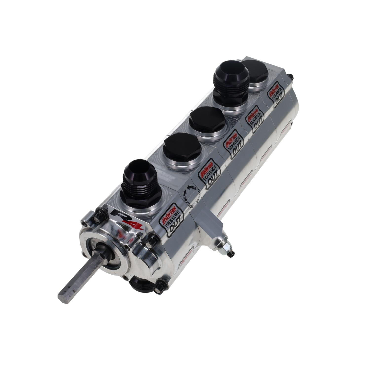 Peterson Fluid Systems R4 Oil Pumps 04-5096 Pump, Dry Sump, High-Volume, High-Pressure, 5/8 in. Driveshaft, Fittings Included, V-Band Mount, Rear Drive, Five Stage, Each
