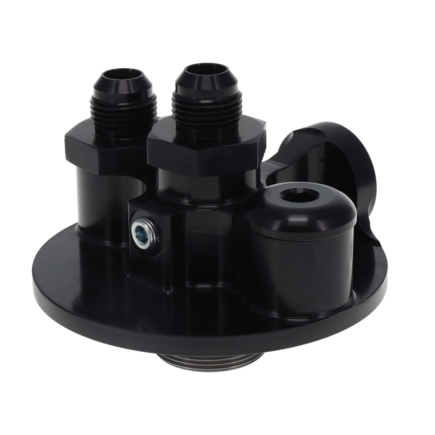 Peterson Fluid Systems Remote Filter Mount 1-1/2in -16AN Thread -12AN Fittings