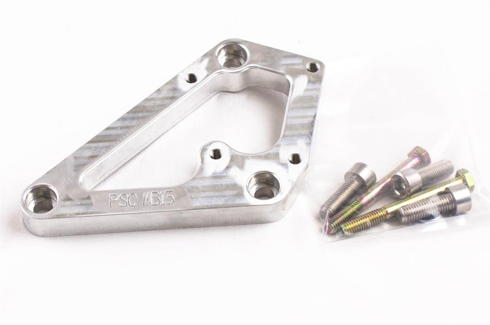 PSC Power Steering Brackets MB15KA Bracket, Cylinder Head Mount, Driver Side, Billet Aluminum, Natural, Chevy, Kit