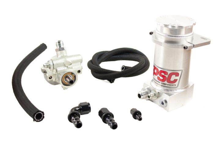 PSC Pro Touring Power Steering Pumps PK1100X-P Pump, Touring, GM Type 2, One -10 AN Female Inlet, One -6 AN Female Outlet, Box Type, Kit