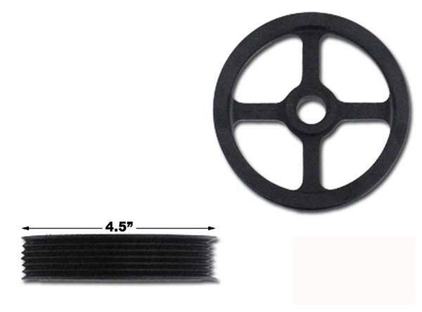 PSC Power Steering Pulleys for 1997-2006 WRANGLER - PP2401 Pulley, CBR/TC, Underdrive, Serpentine, Billet Aluminum, Black, 4.500 in. O.D., Jeep, Each