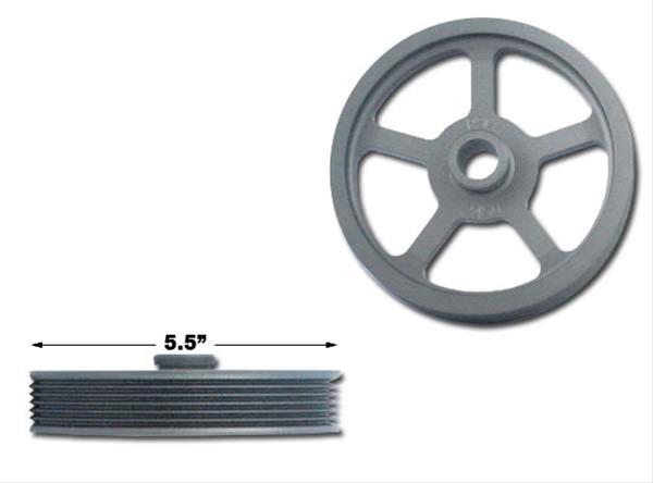 PSC Power Steering Pulleys PP2450 Pulley, Saginaw, 6 Grove Serpentine, Billet Aluminum, Black, 0.750 in. Bore, 5.60 in., Each