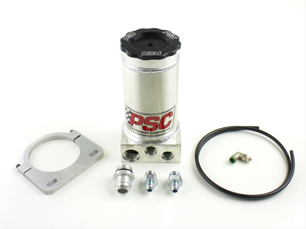 PSC Power Steering Reservoirs SR146-8-12 Reservoir, Remote Style, Aluminum, Natural, Each