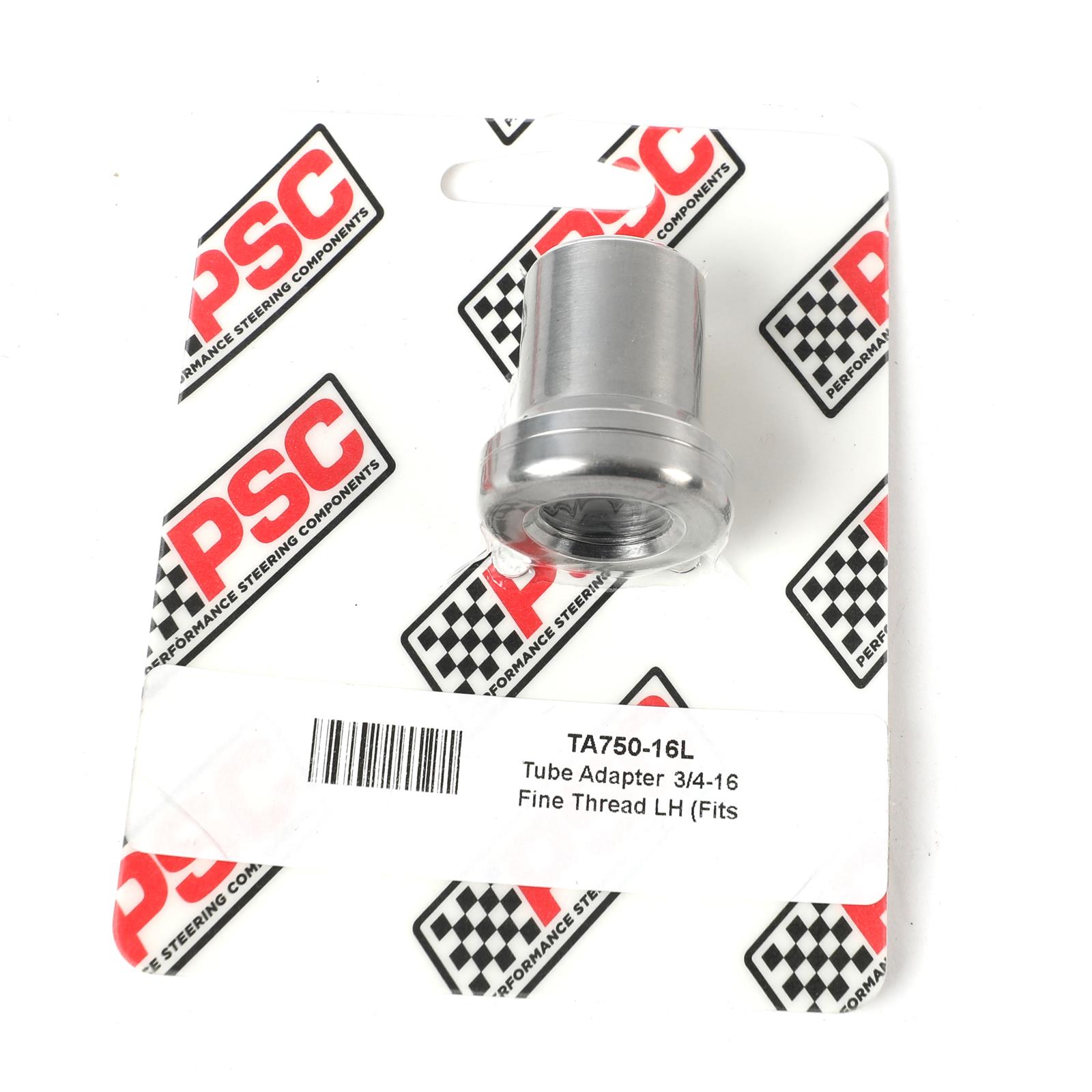 PSC Tube Adapters TA750-16L Chassis Ends, Adapter, 3/4-16 LH, 1.00 in. I.D., Steel, Natural, Smooth with Groove Style, Each