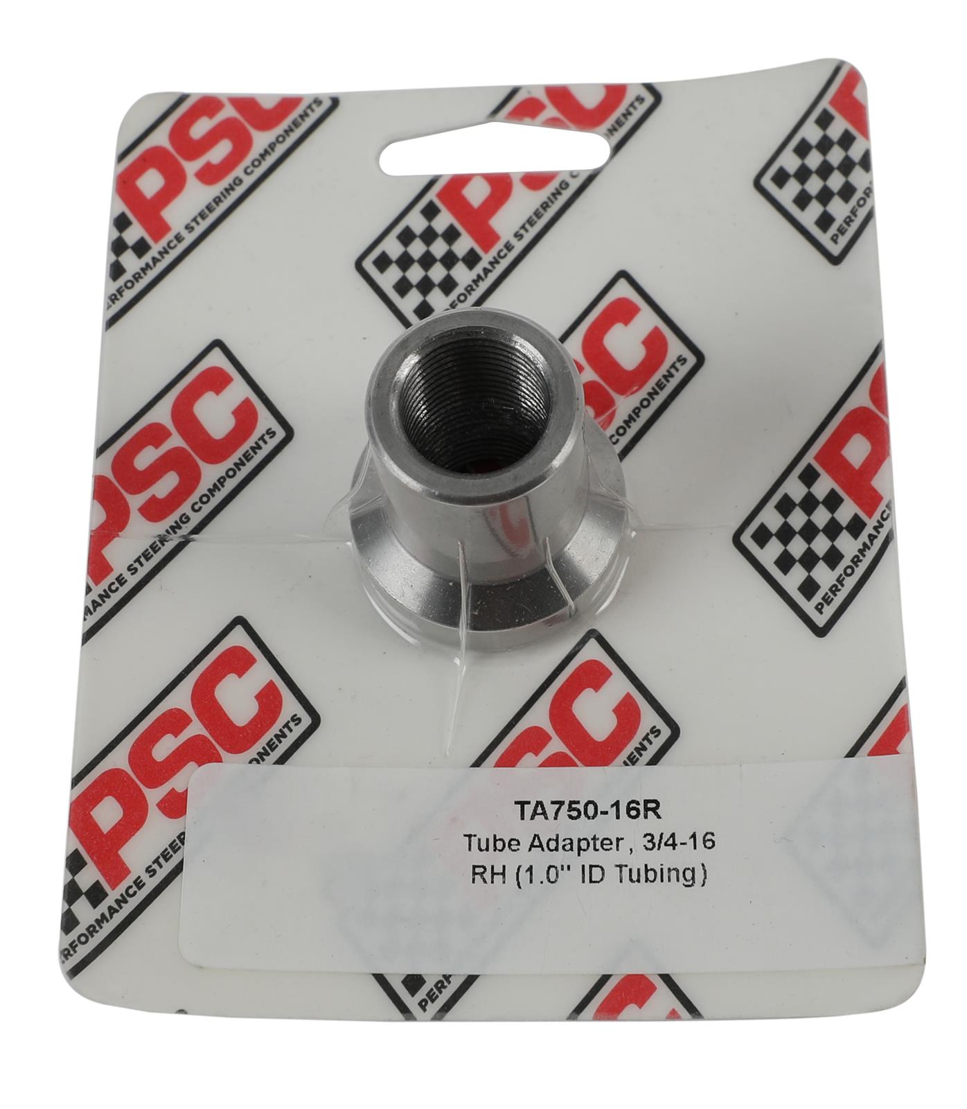 PSC Tube Adapters TA750-16R Chassis Ends, Adapter, 3/4-16 RH, 1.00 in. I.D., Steel, Natural, Smooth with Groove Style, Each