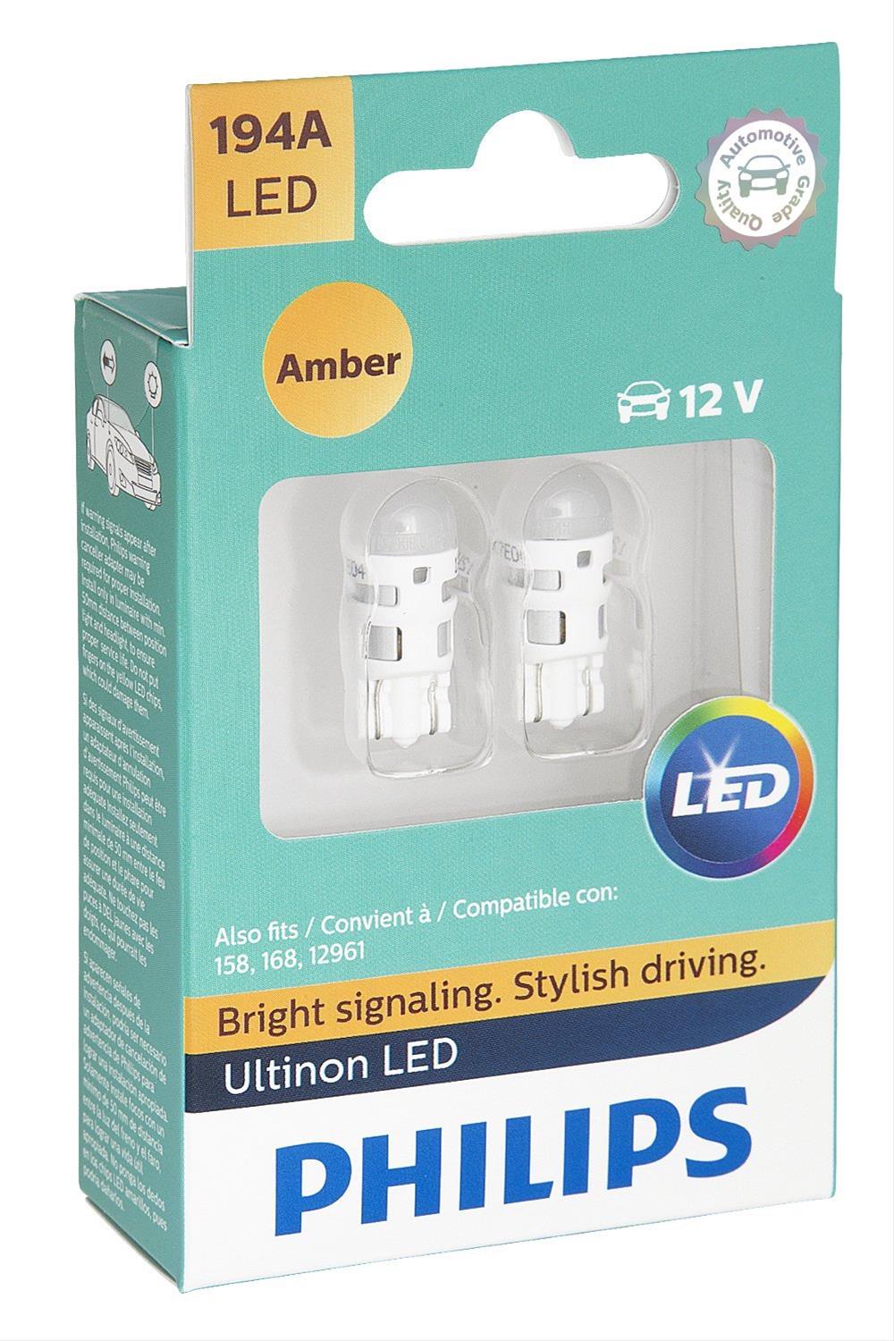 Philips Auto Lighting 194ALED Philips Ultinon LED Light Bulbs Summit Racing