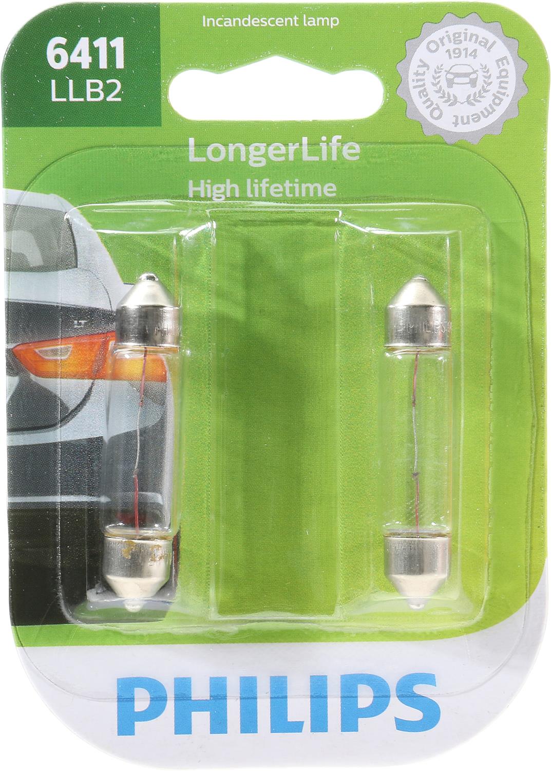 Philips Auto Lighting 6411LLB2 Philips LongerLife Miniature Bulbs
