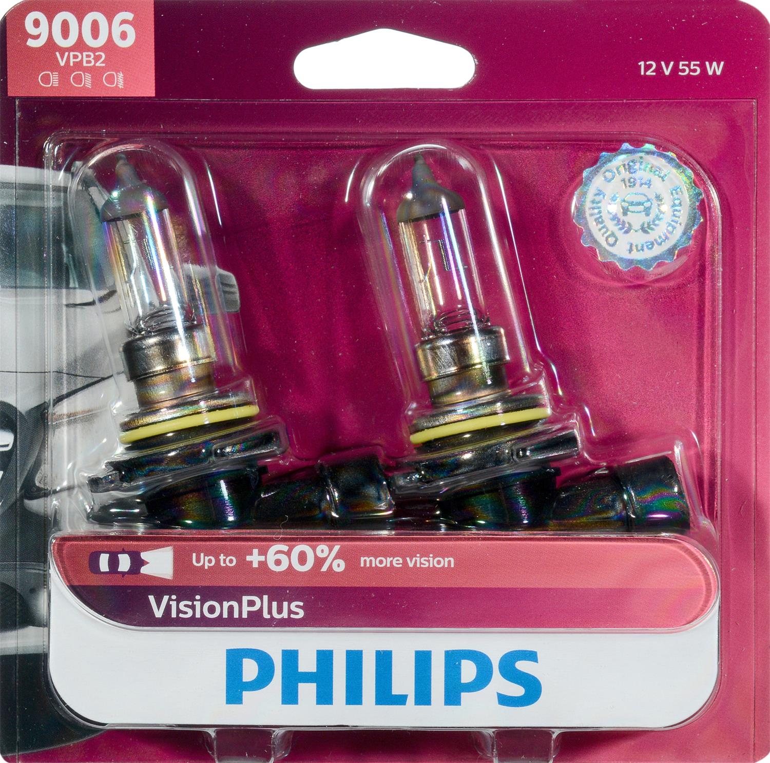 Philips Auto Lighting 9006VPB2 Philips VisionPlus Headlight Bulbs