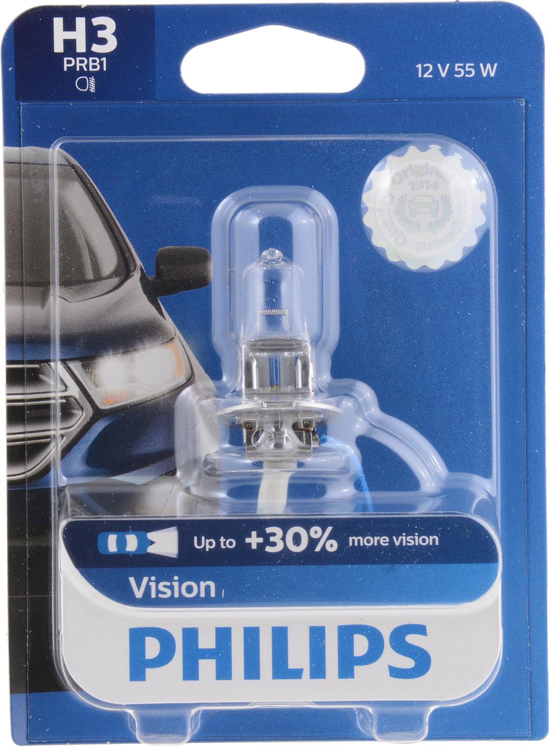 Philips Auto Lighting H3PRB1 Philips Vision Headlight Bulbs Summit Racing