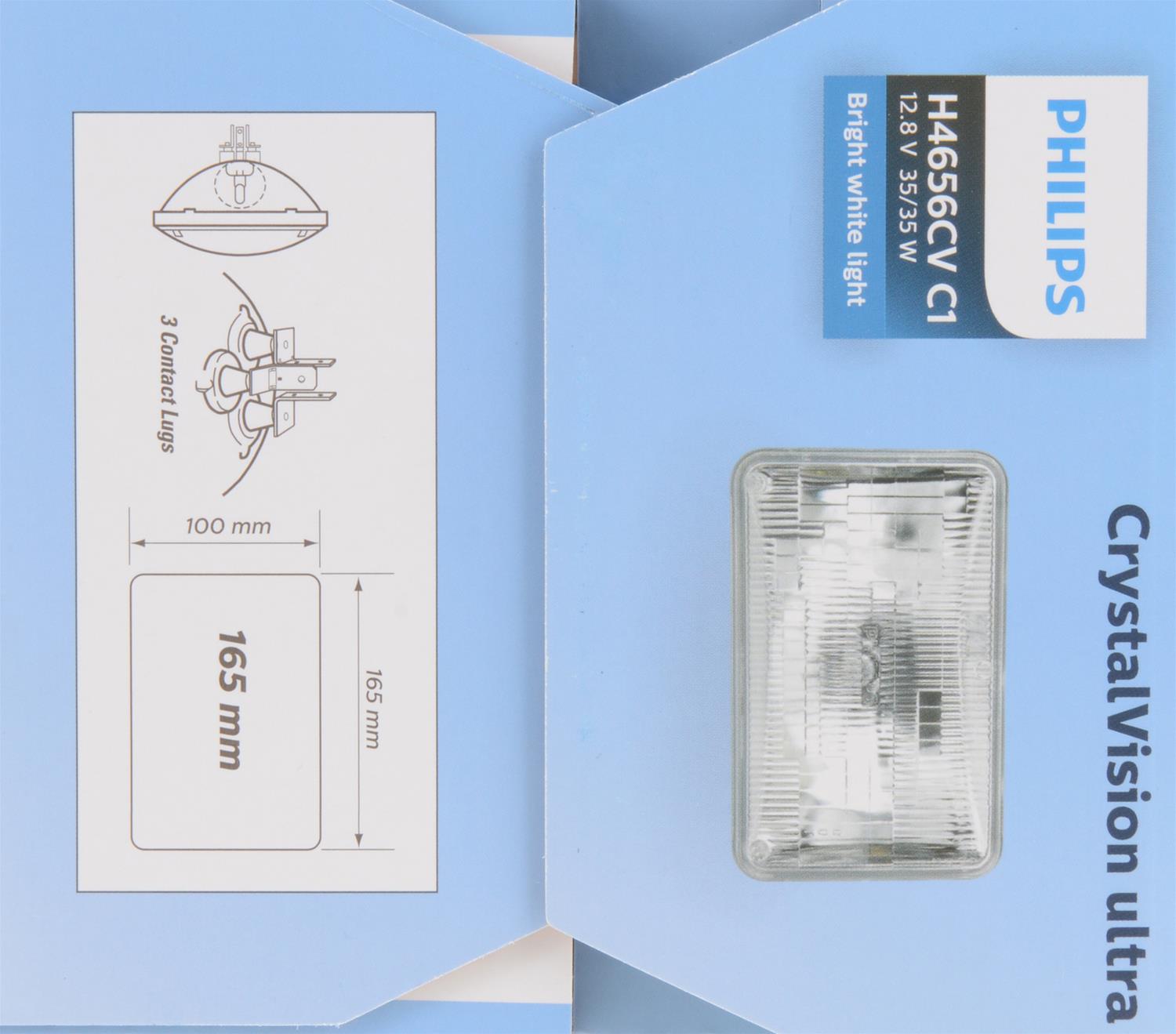 Philips Auto Lighting H4656CVC1 Philips CrystalVision Ultra Sealed