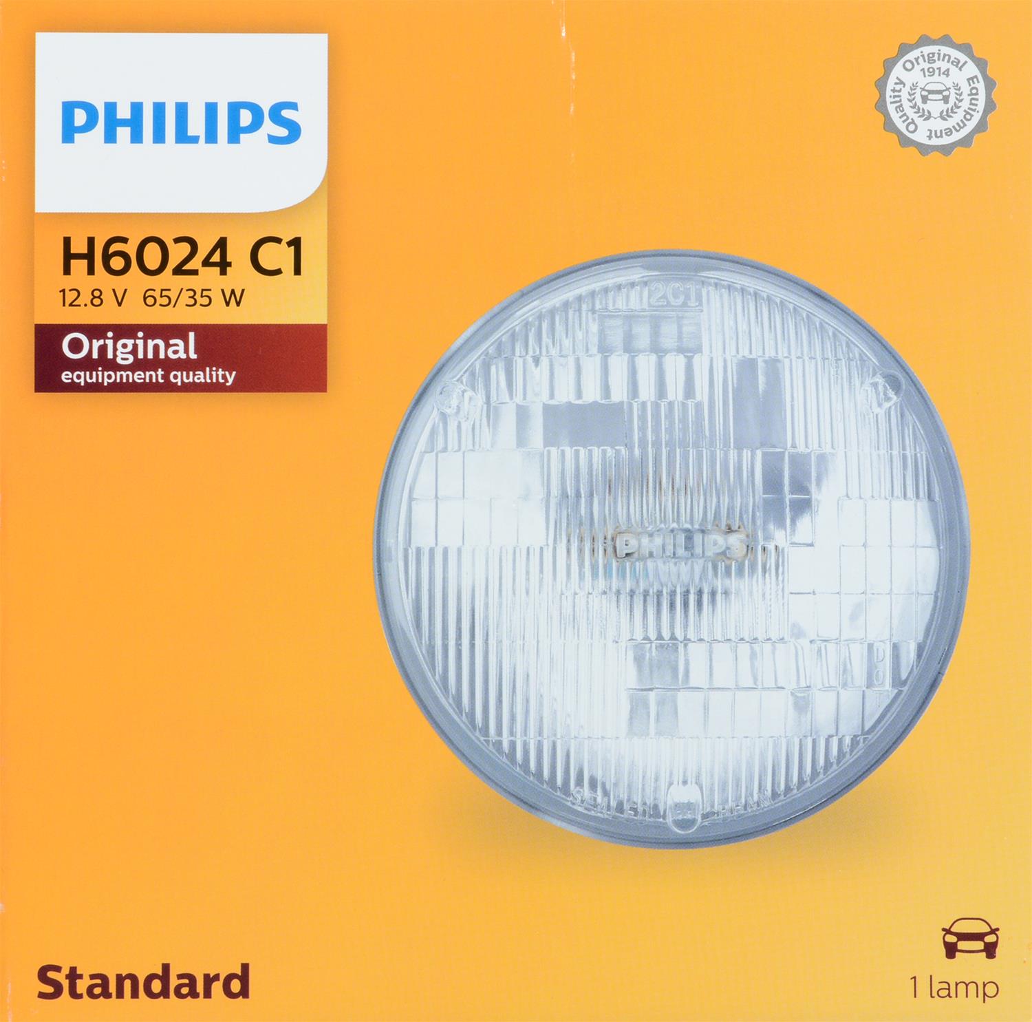 Philips Auto Lighting H6024C1 Philips Standard Sealed Beam Headlights