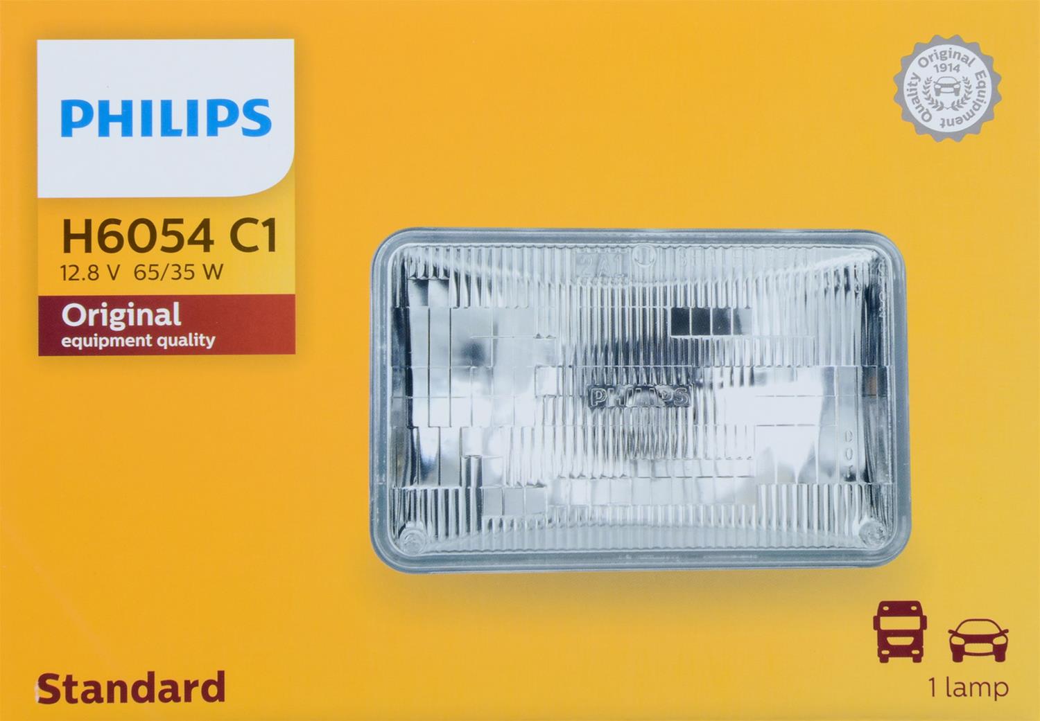 Philips Auto Lighting H6054C1 Philips Standard Sealed Beam Headlights
