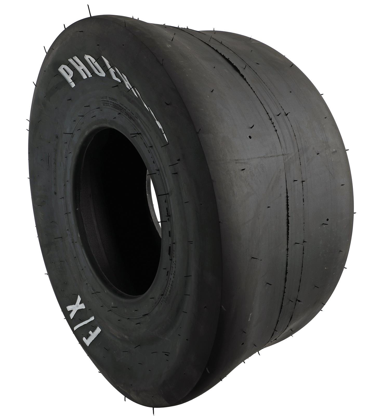 Phoenix Drag F/X Slicks 31.25x12.20-15 Tire, Slick, 31.25 x 12.20-15, Bias-Ply, F-9 Compound, Solid White Letter, Each thumbnail 2