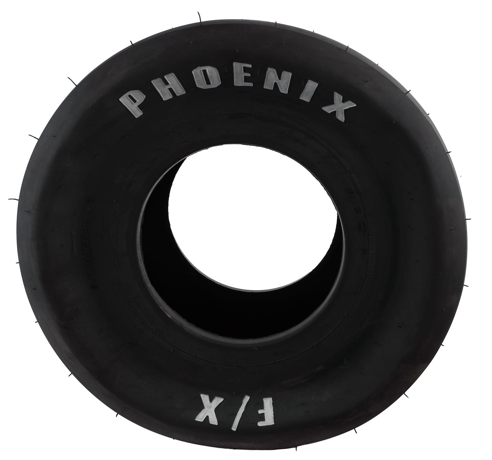 Phoenix Drag F/X Slicks 31.25x12.20-15 Tire, Slick, 31.25 x 12.20-15, Bias-Ply, F-9 Compound, Solid White Letter, Each