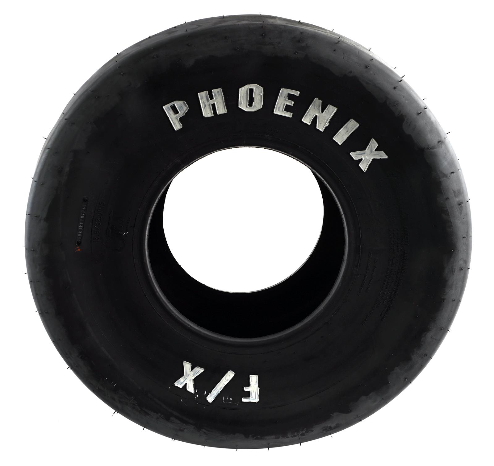 Phoenix Drag F/X Slicks 32x13.60-15 Tire, Slick, 32 x 13.60-15, Radial, F-9 Compound, Solid White Letter, Each