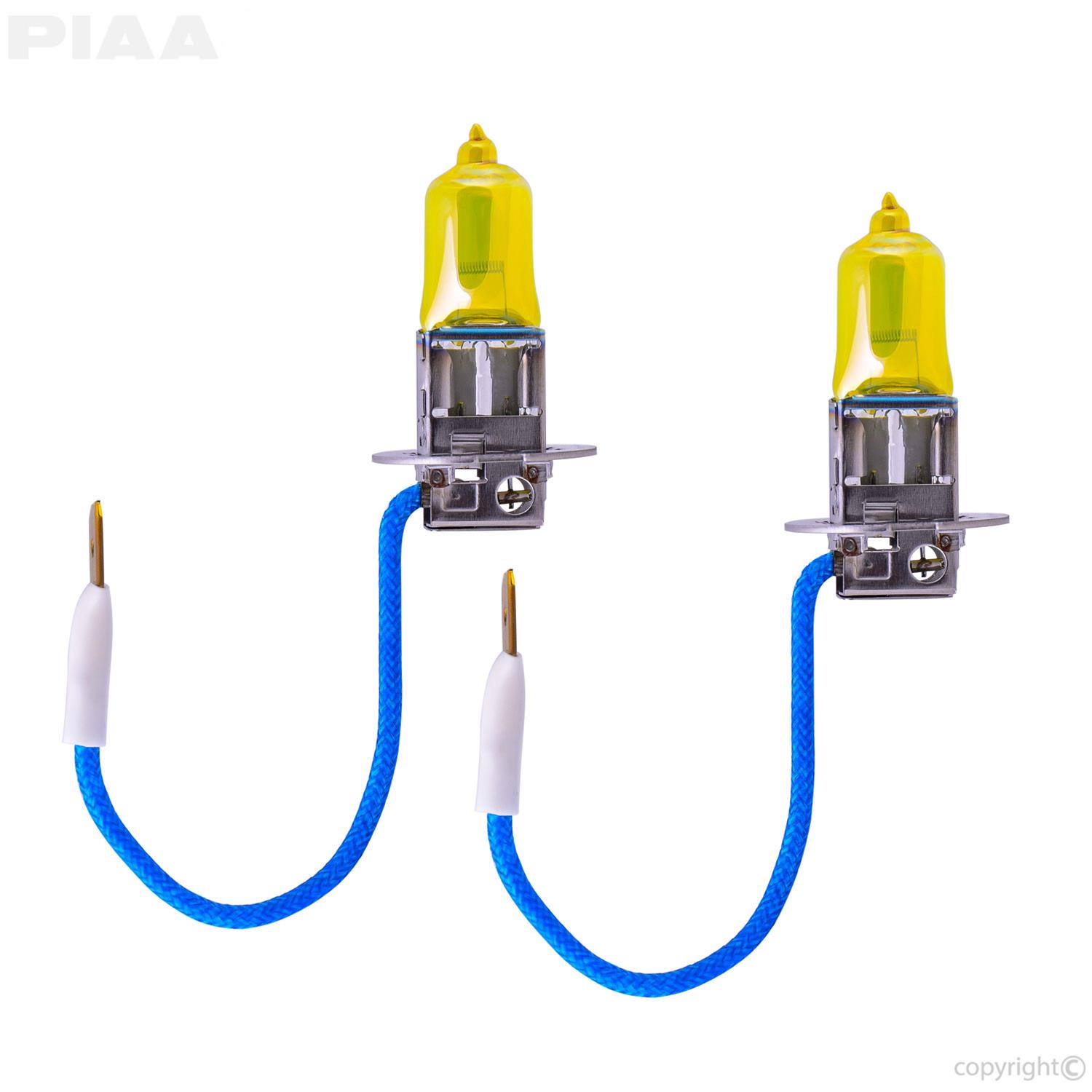 PIAA Light Bulbs HY103E Bulb, H3 Solar Yellow Twin Pack - 2500K - 12V 55W