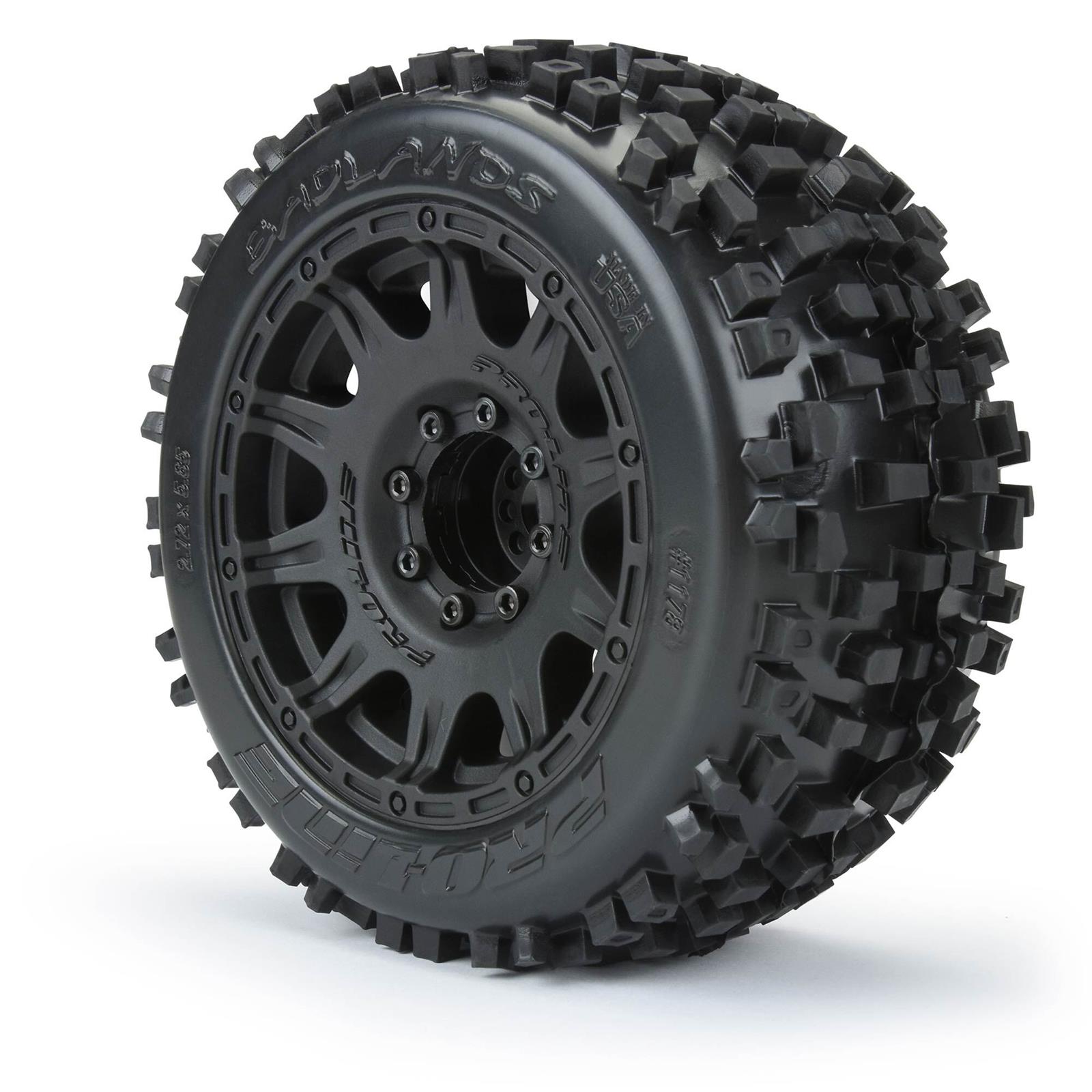 Proline Racing PRO117810 Pro-Line Badlands 3.8 in. Mounted Wheels