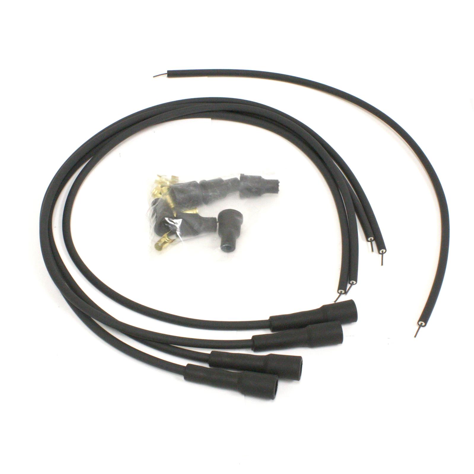 PerTronix Flame-Thrower 7mm Stock Look Spark Plug Wire Sets 704180 Wires, Look, Spiral Core, Straight Boot Ends, Black, 4 Cylinder, Set