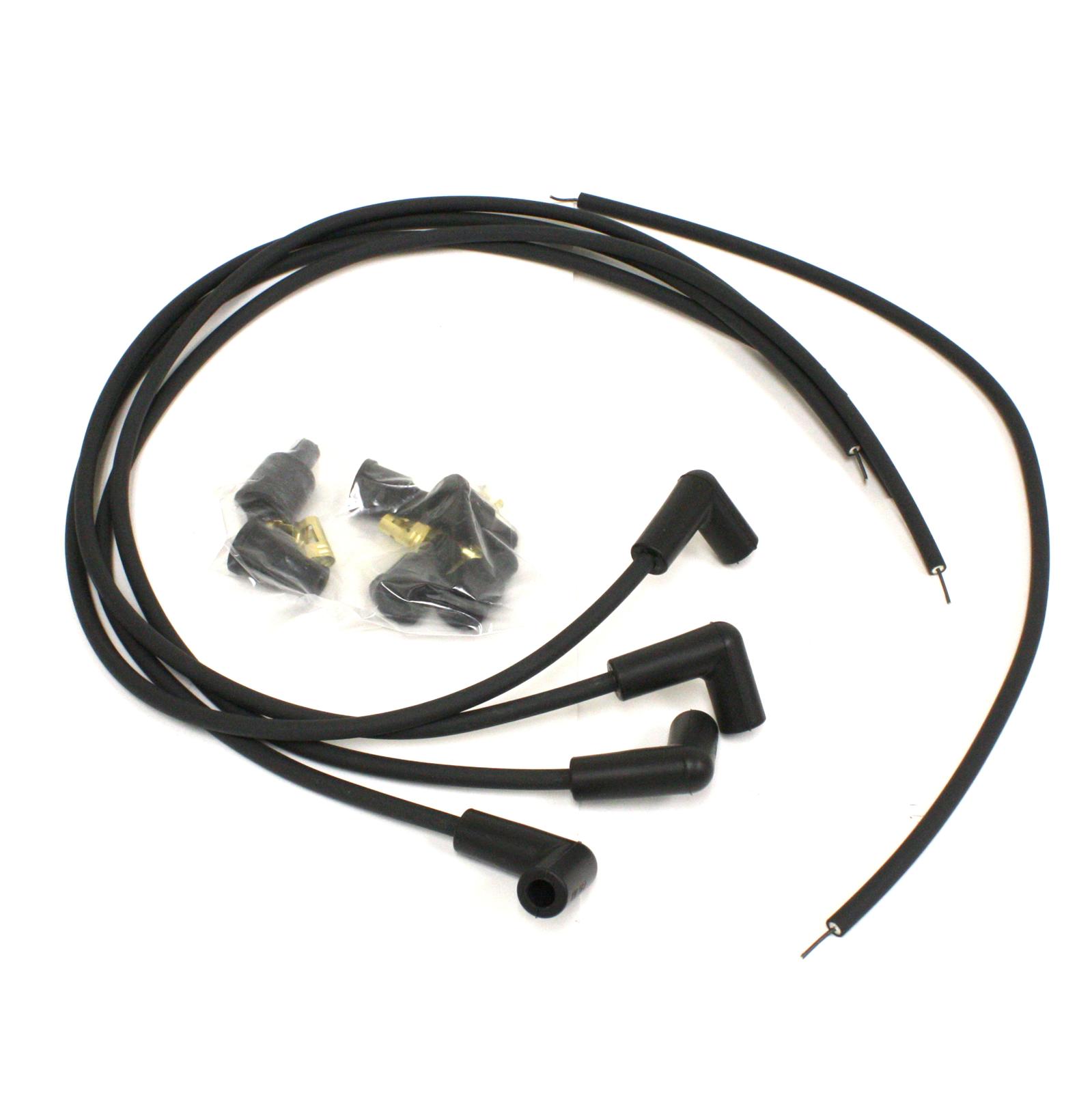 PerTronix Flame-Thrower 7mm Stock Look Spark Plug Wire Sets 704190 Wires, Look, Spiral Core, 90 degree Boot Ends, Black, 4 Cylinder, Set