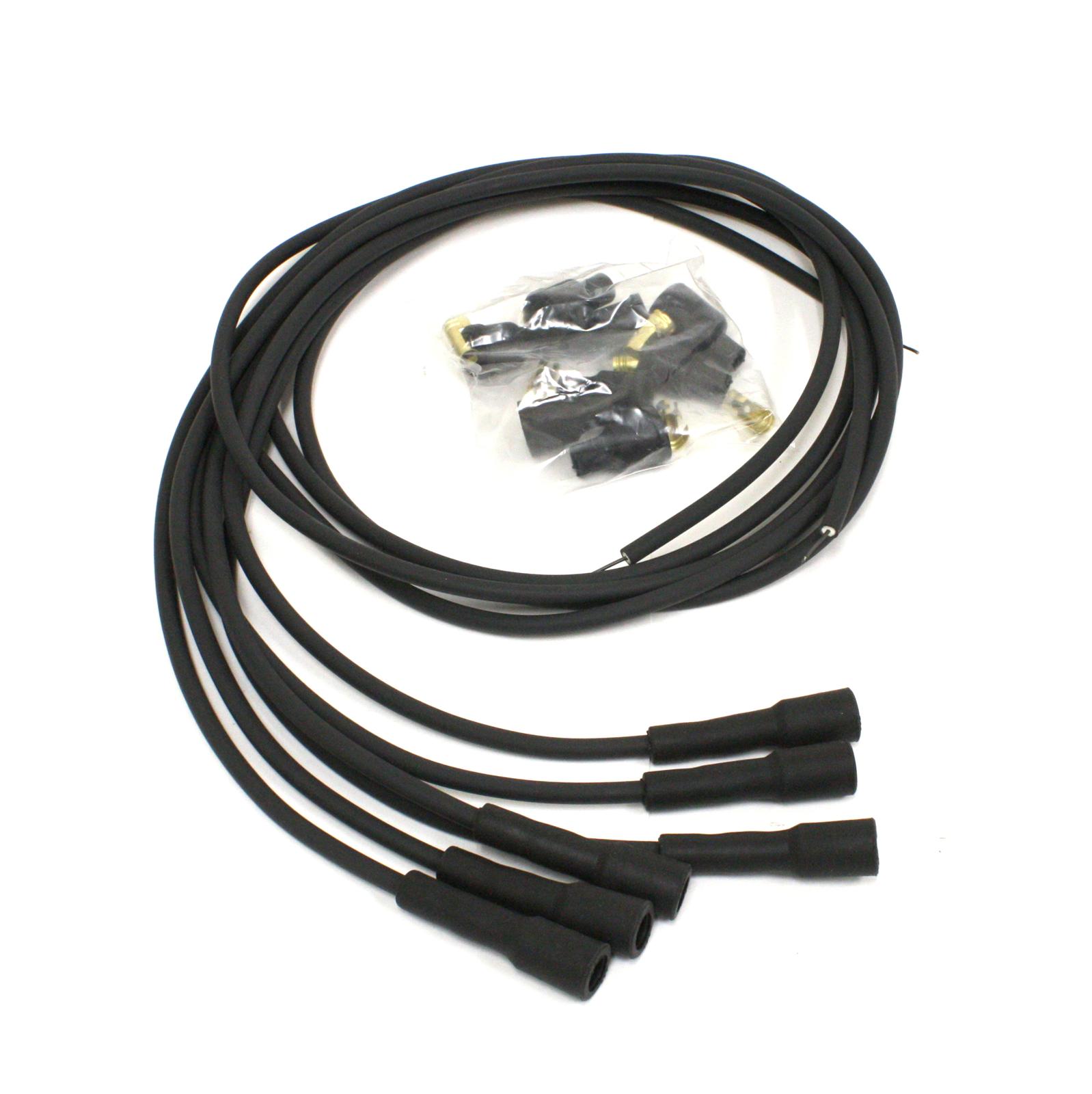 PerTronix Flame-Thrower 7mm Stock Look Spark Plug Wire Sets 706180 Wires, Look, Spiral Core, Straight Boots, Black, 6 Cylinder, Set
