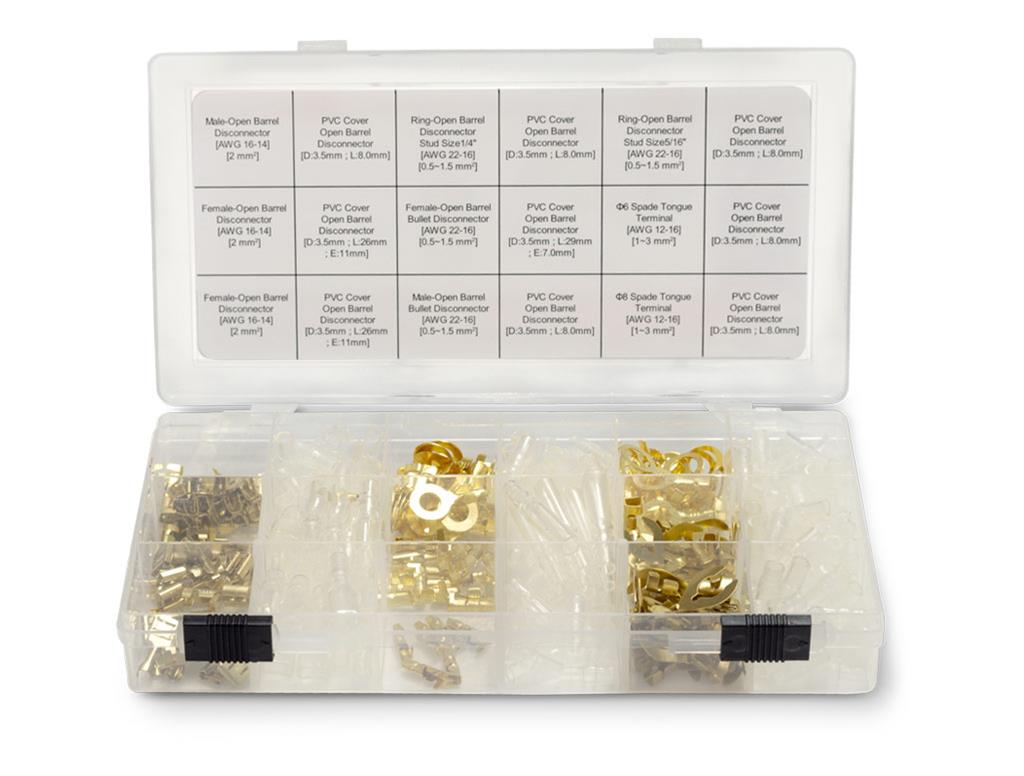 PerTronix Terminal Kits A2032 Solderless Kit, Brass Open Barrel, with Clear PVC Covers, Kit thumbnail 2